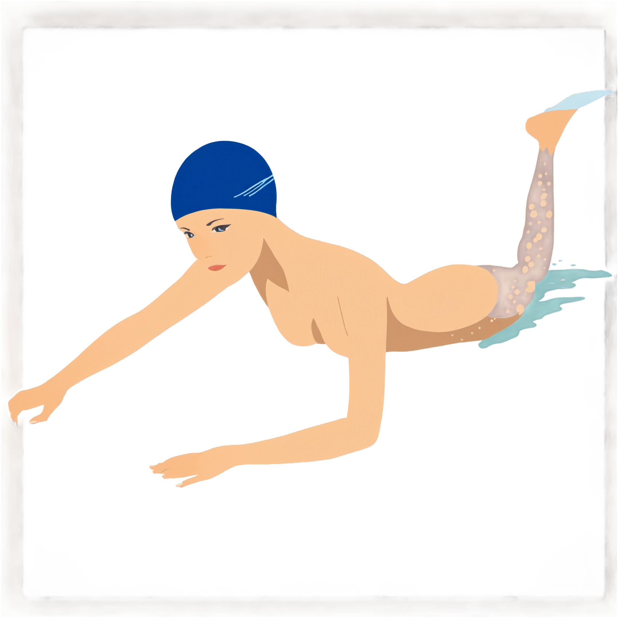 Swimming illustration materials