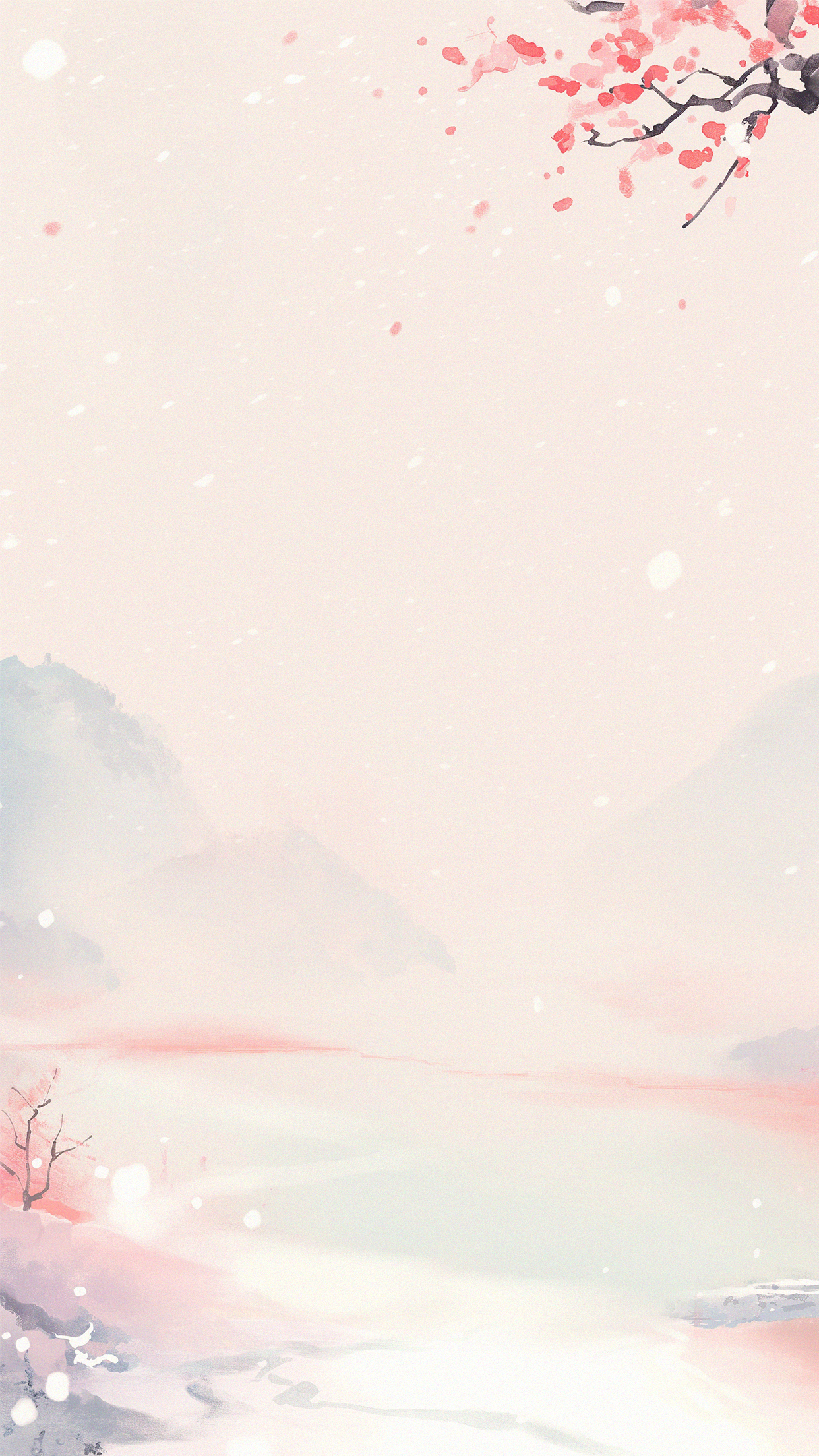 24-hour small snow water mist wind background