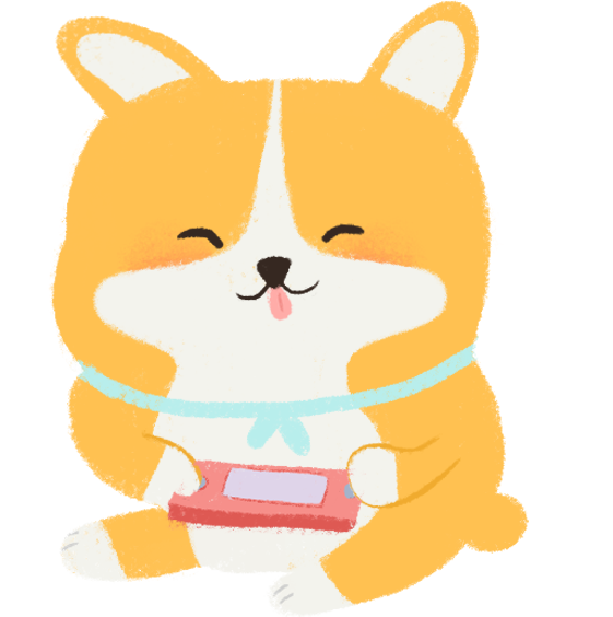 A dog playing with a phone