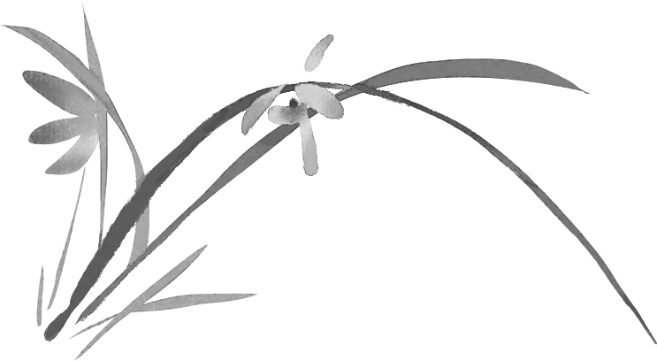 Ink wash style plants