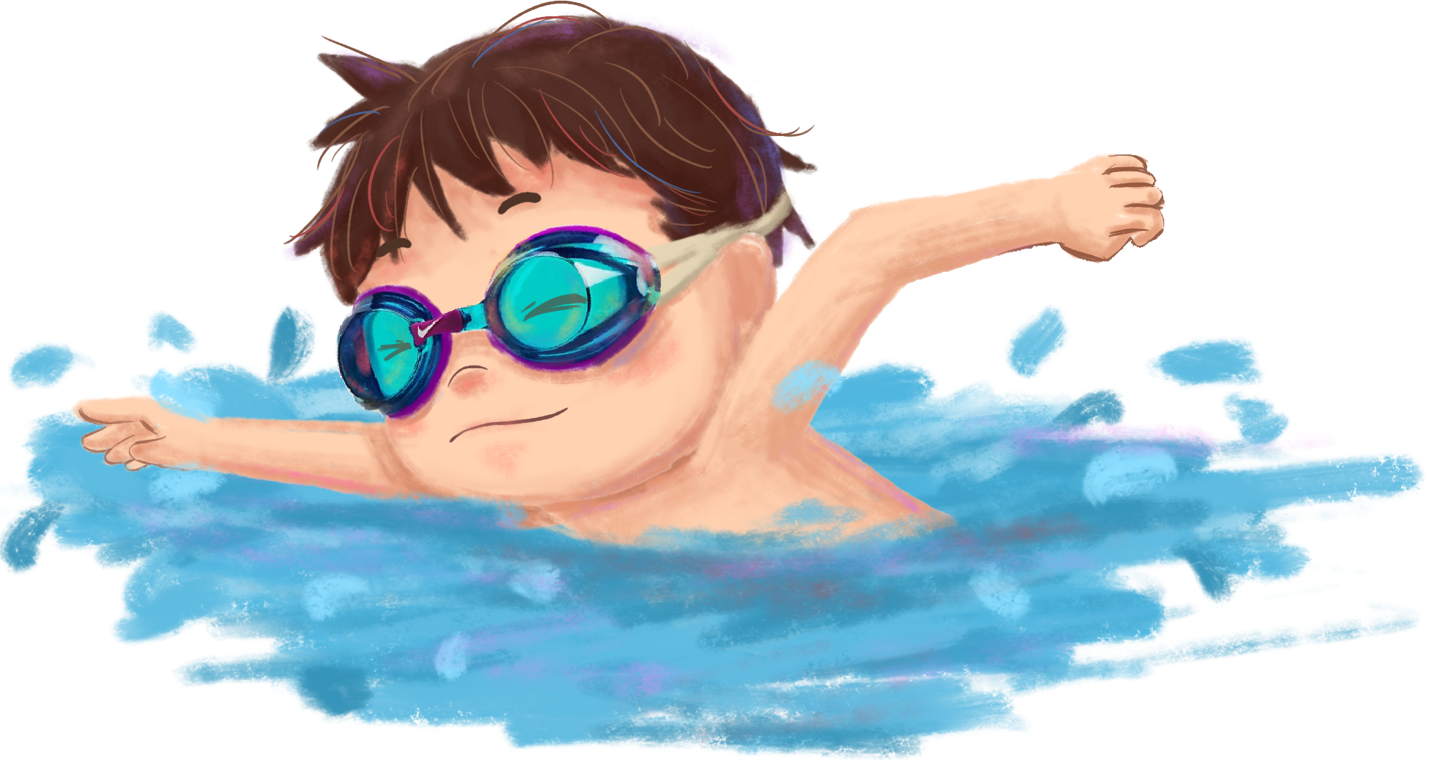 The person swimming