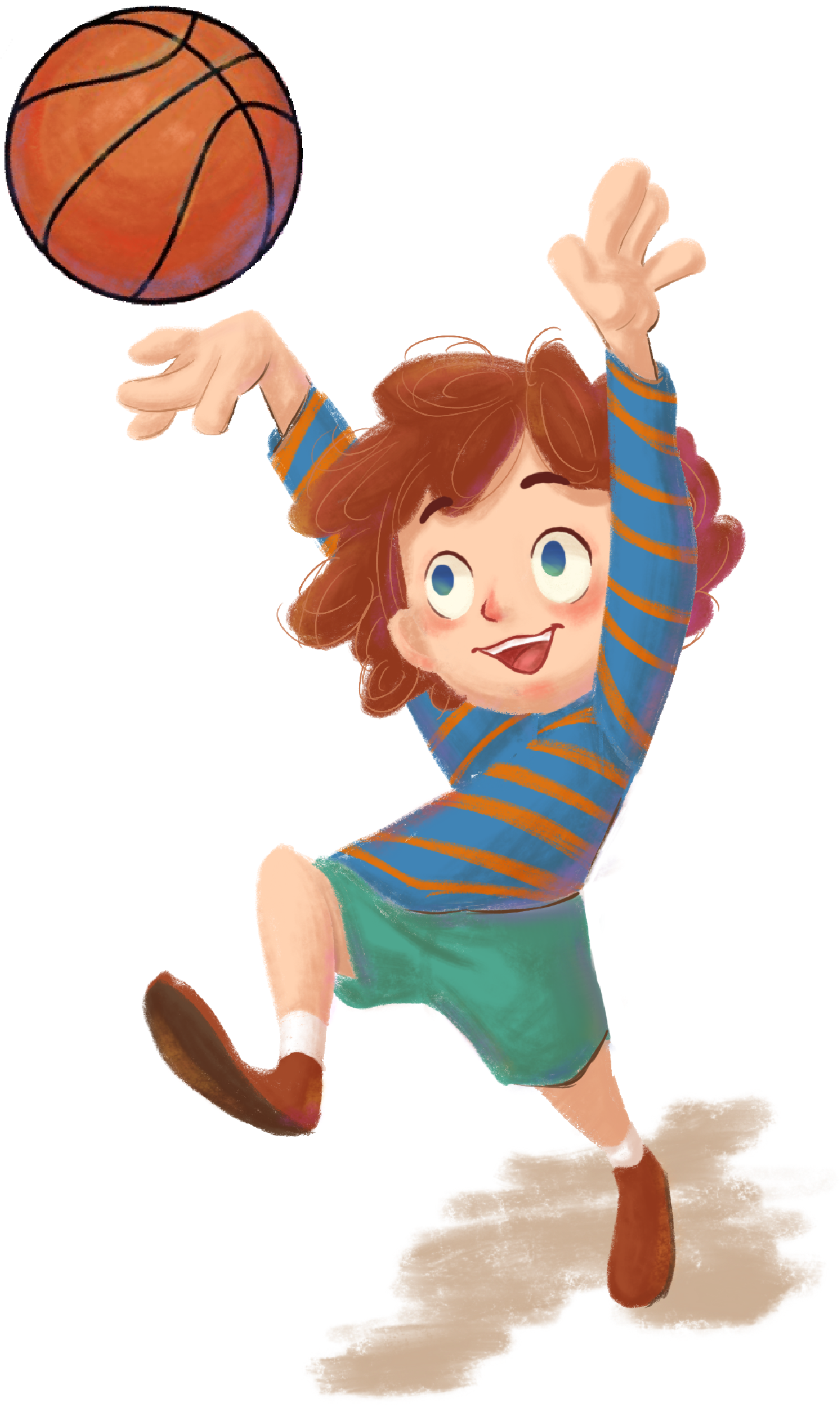 The boy playing basketball