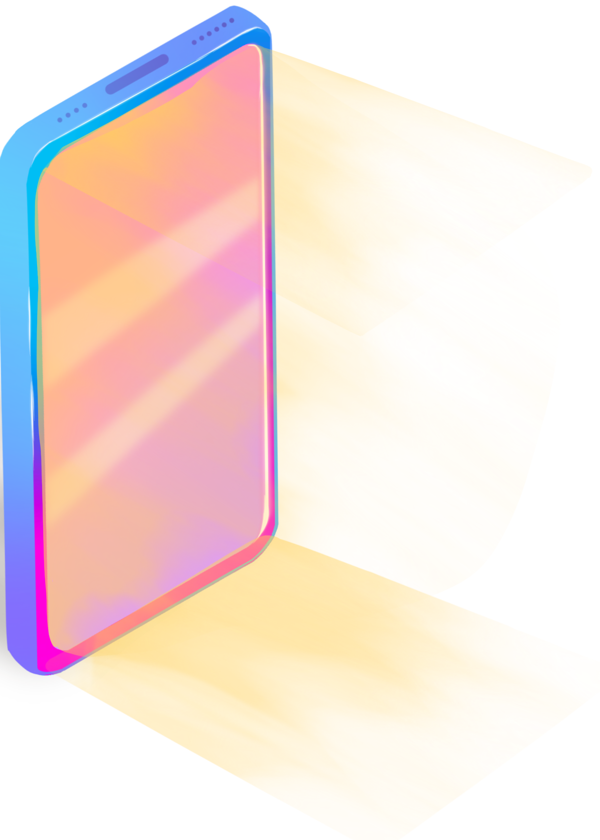 The phone is glowing