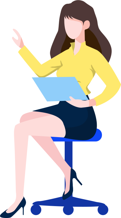 The person sitting in the chair wearing a yellow shirt
