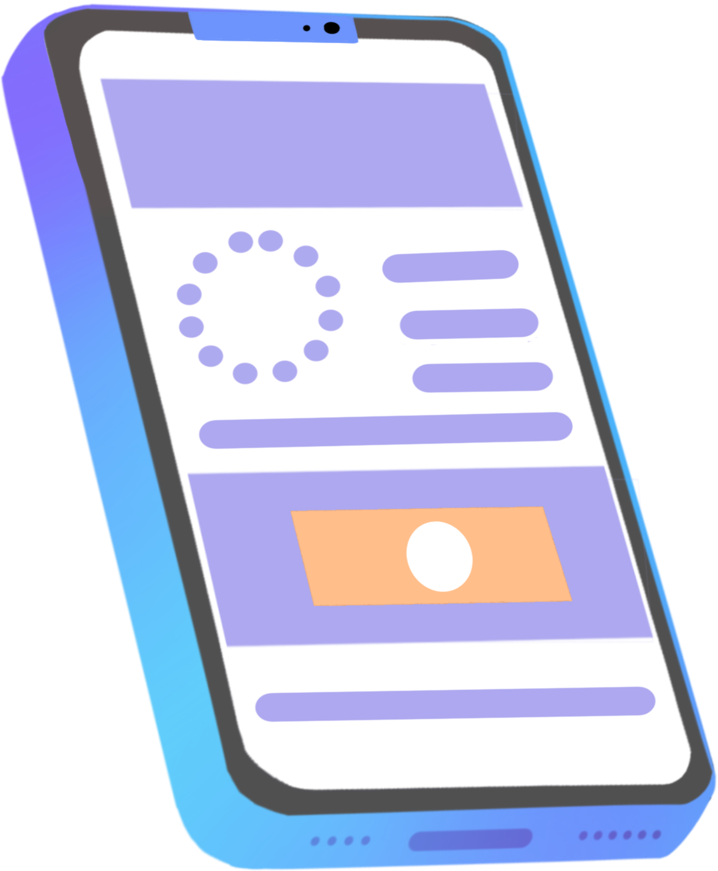 Mobile phone blue-purple edge