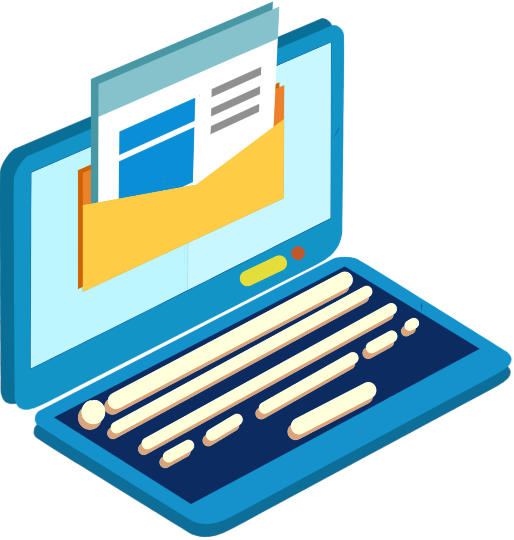 Blue file/laptop