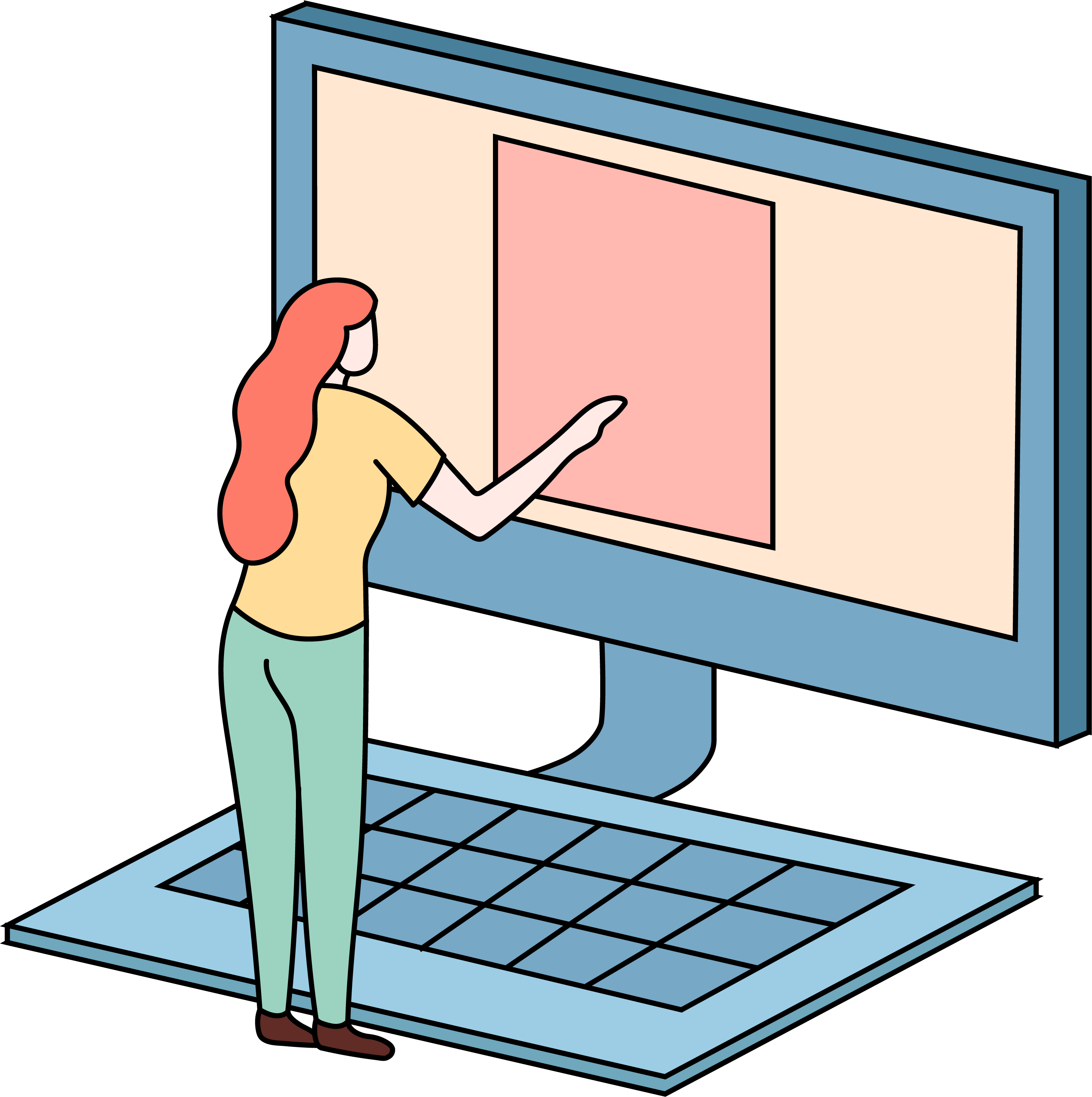 Hand-drawn technology computer