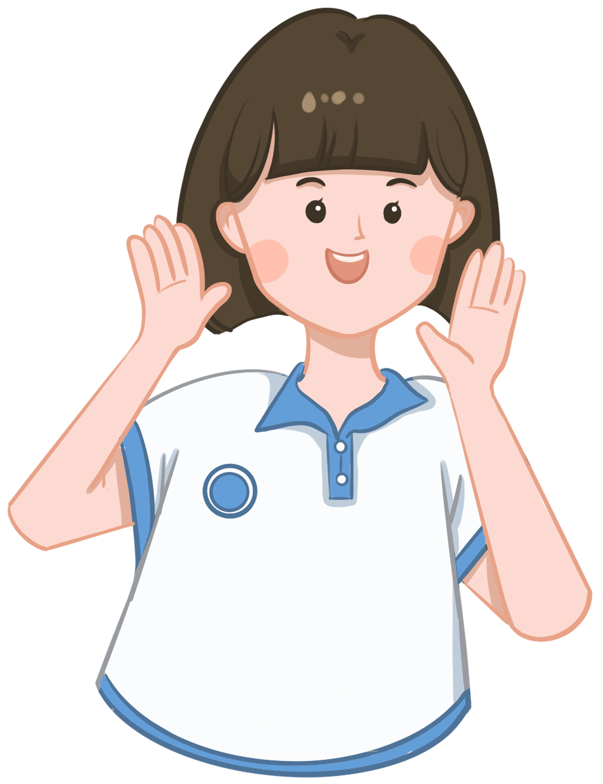 Girl with short hair and bangs