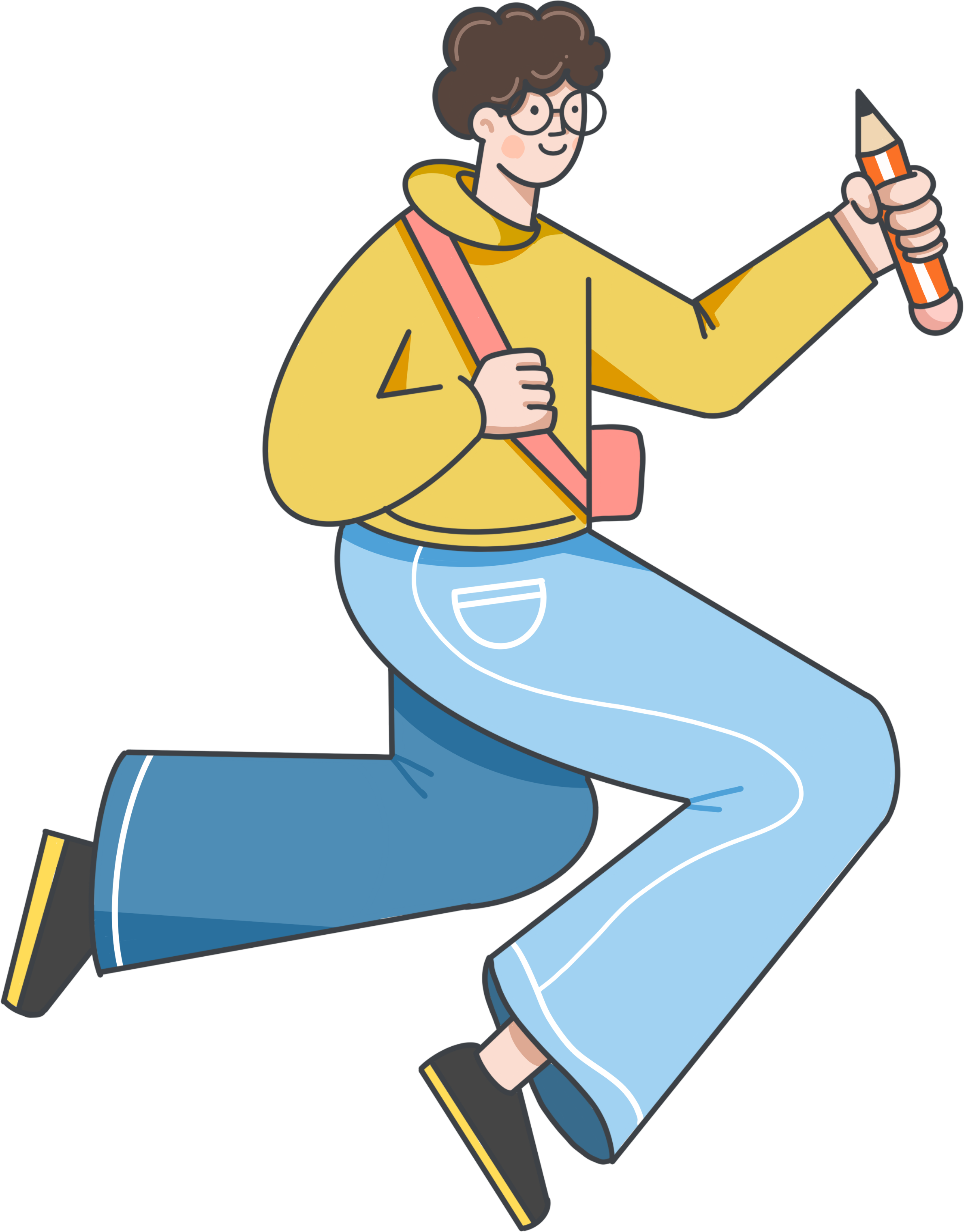Hand-drawn character illustration of a boy