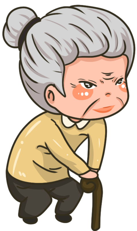 White Bun Head Grandma