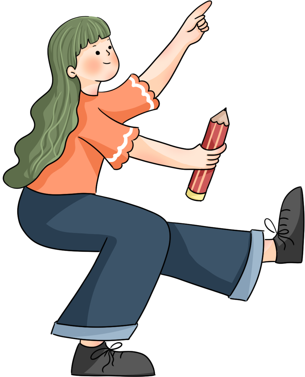 Illustration character / girl / pencil
