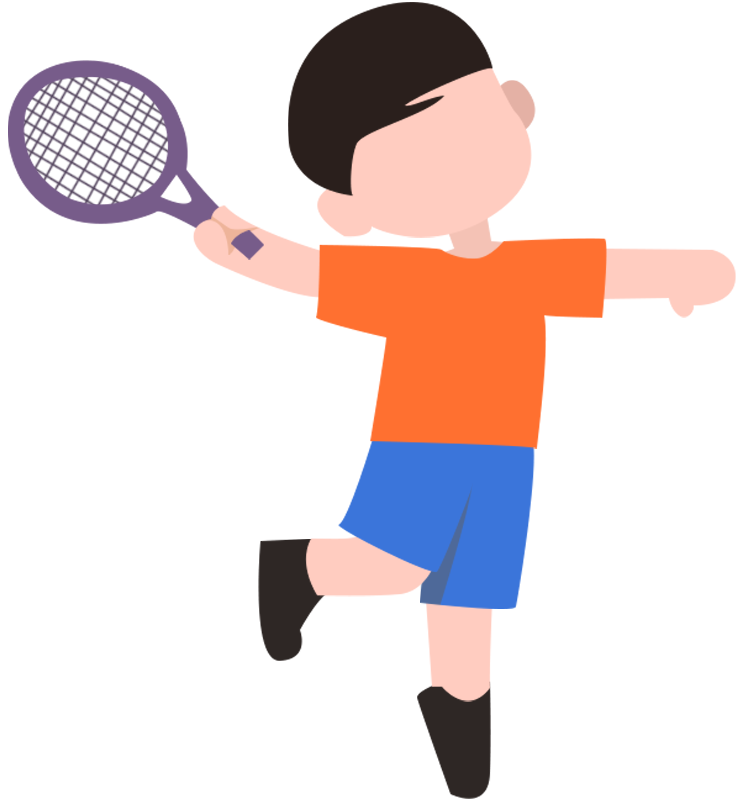 Summer sports boys playing tennis material