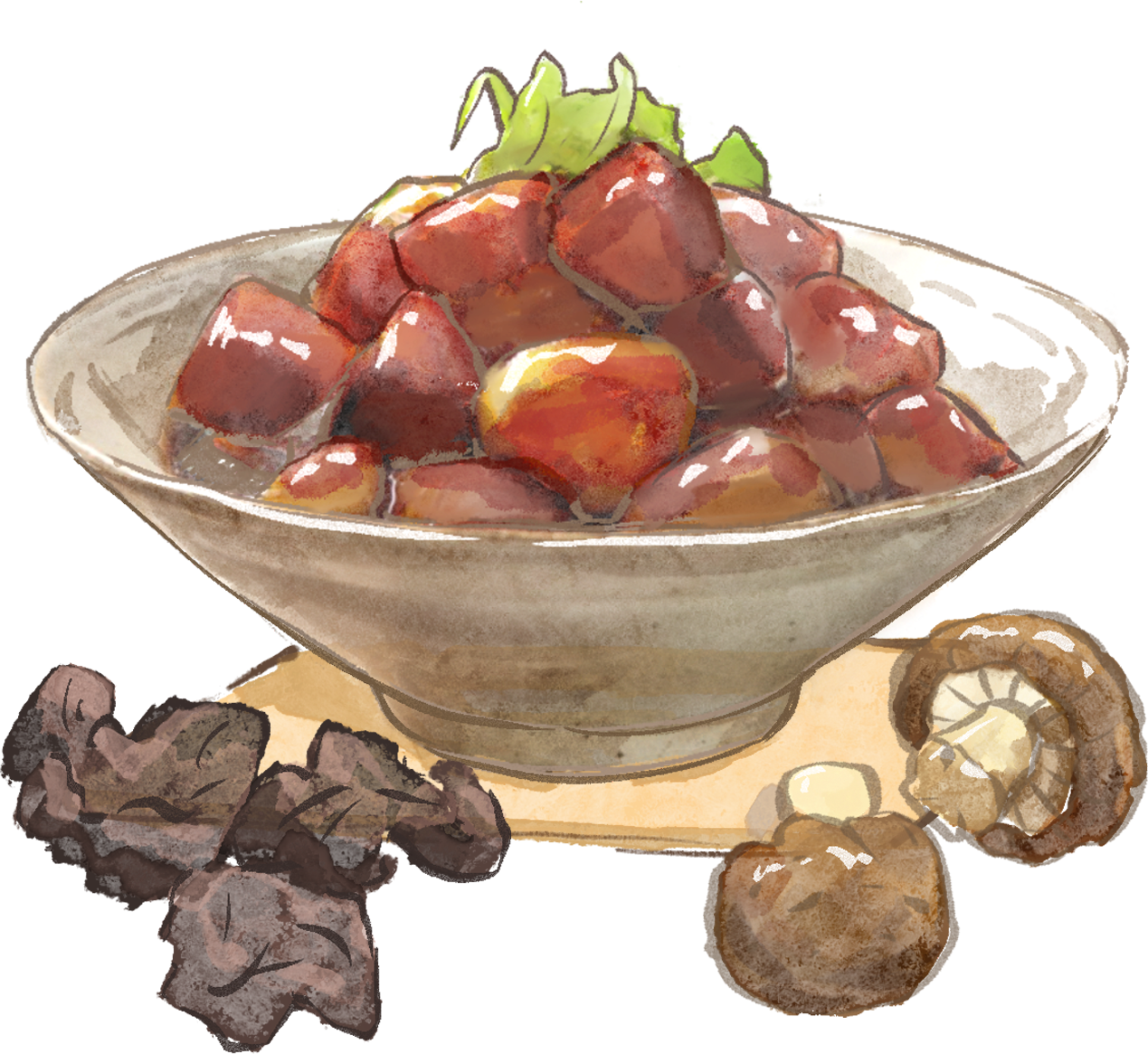 Hand-drawn food