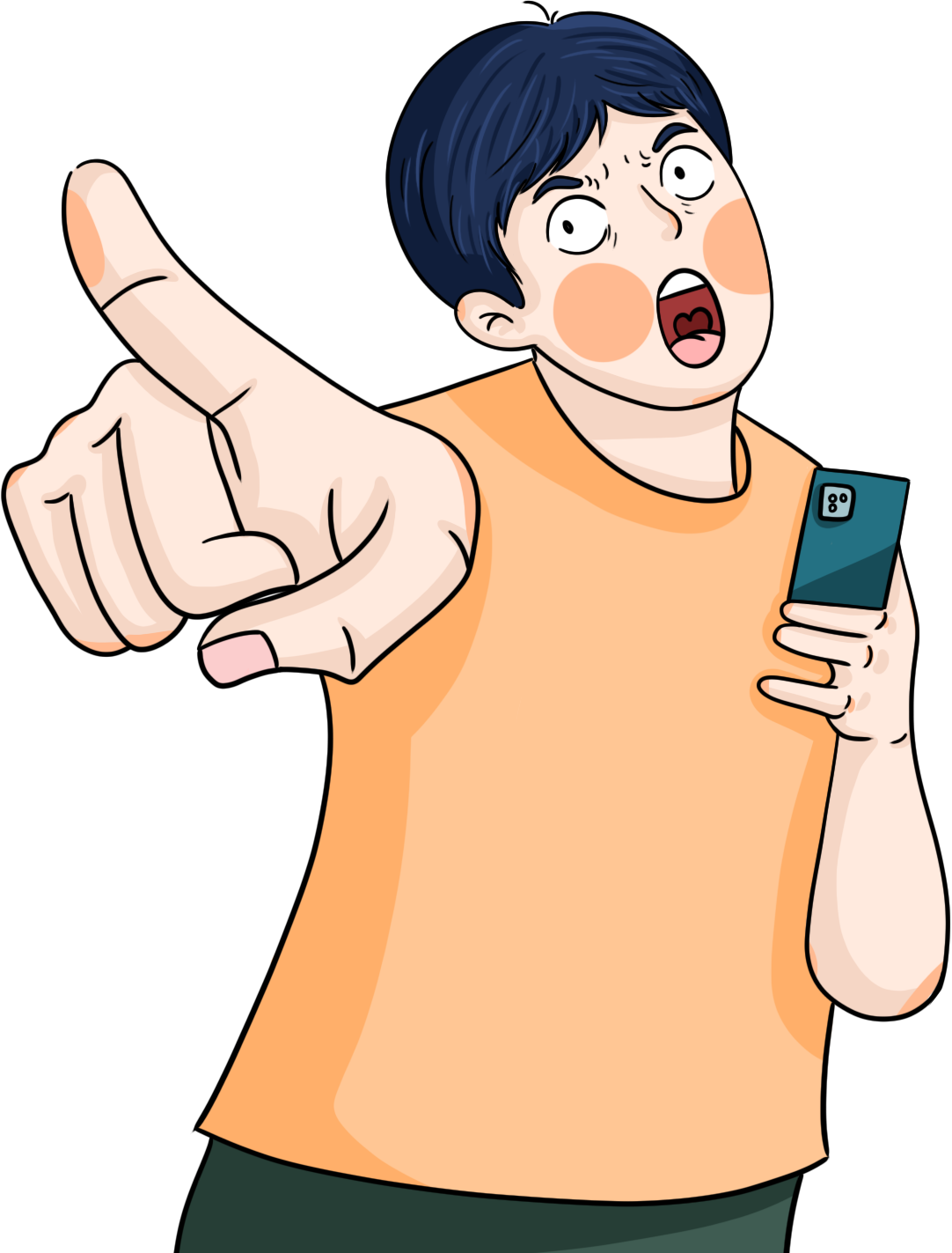 Illustration character pointing with finger