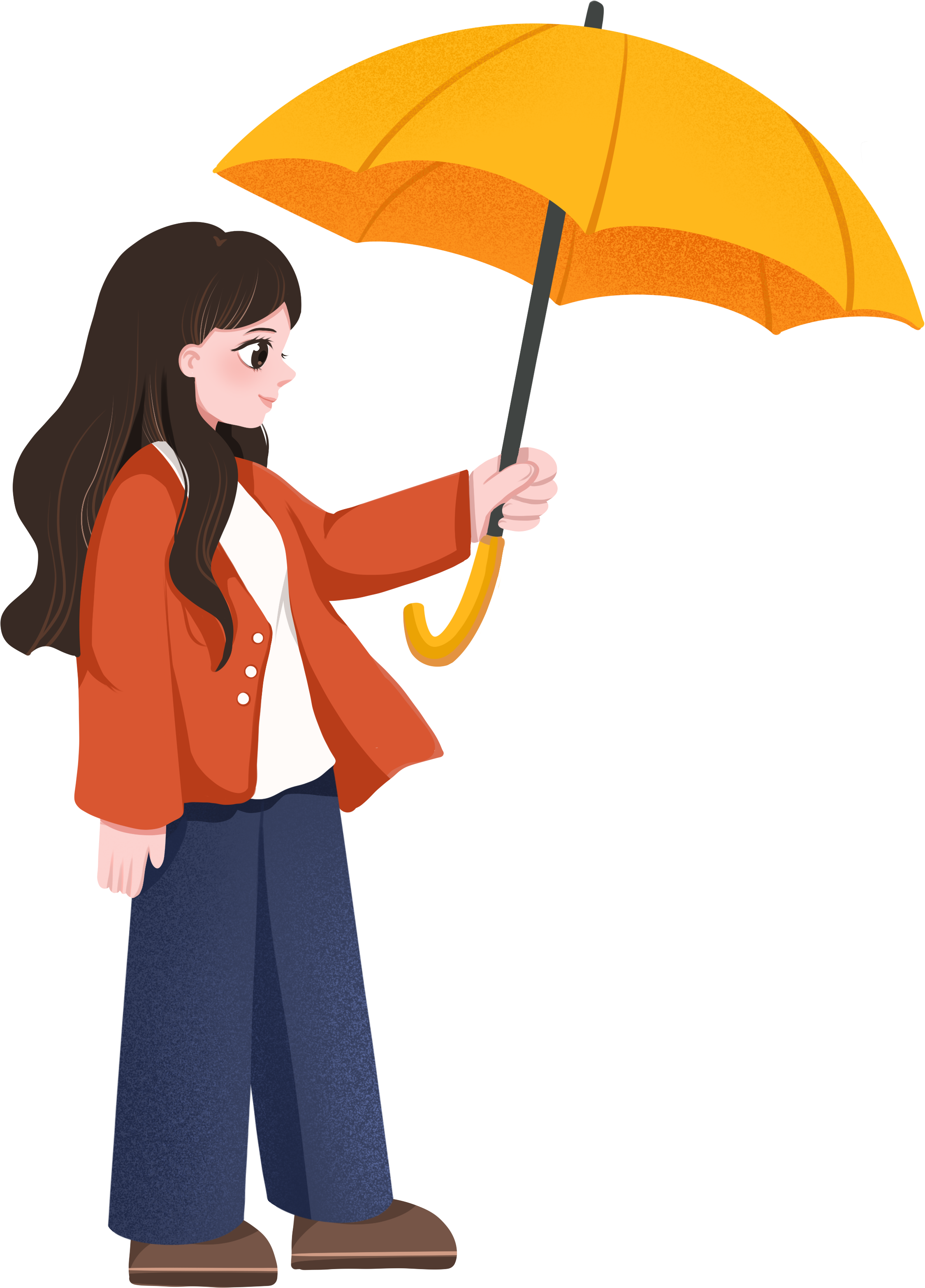 The little girl with an umbrella