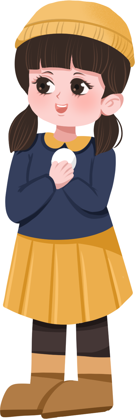Hand-drawn cute little girl