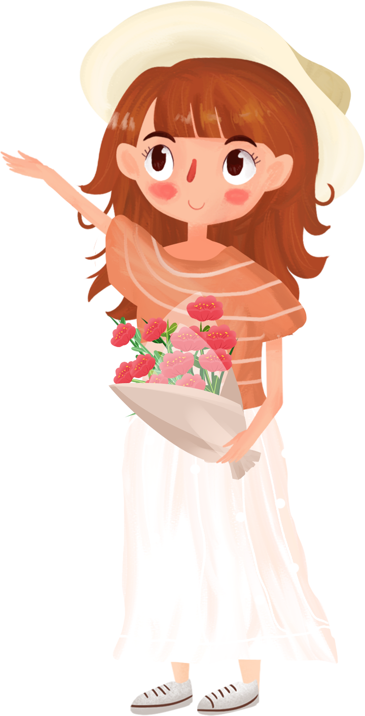 The girl in the hat/flowers