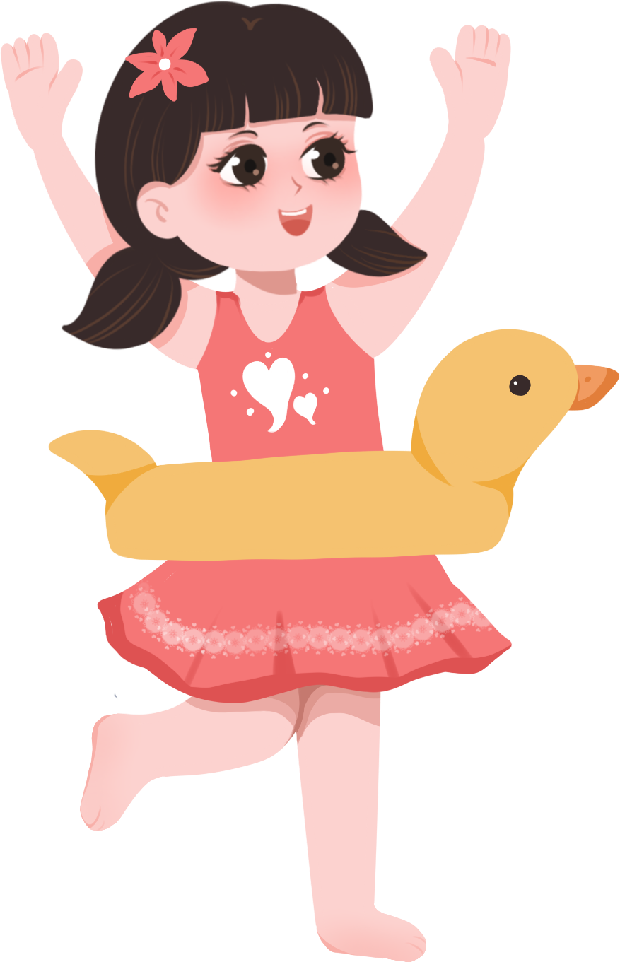 Little girl swimming / swim ring