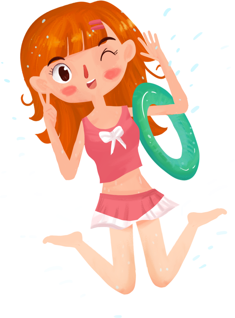 Jumping Pool Float Girl