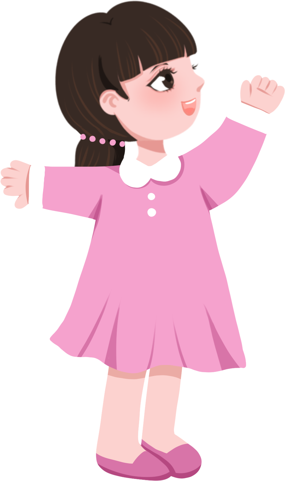Girl in a pink skirt