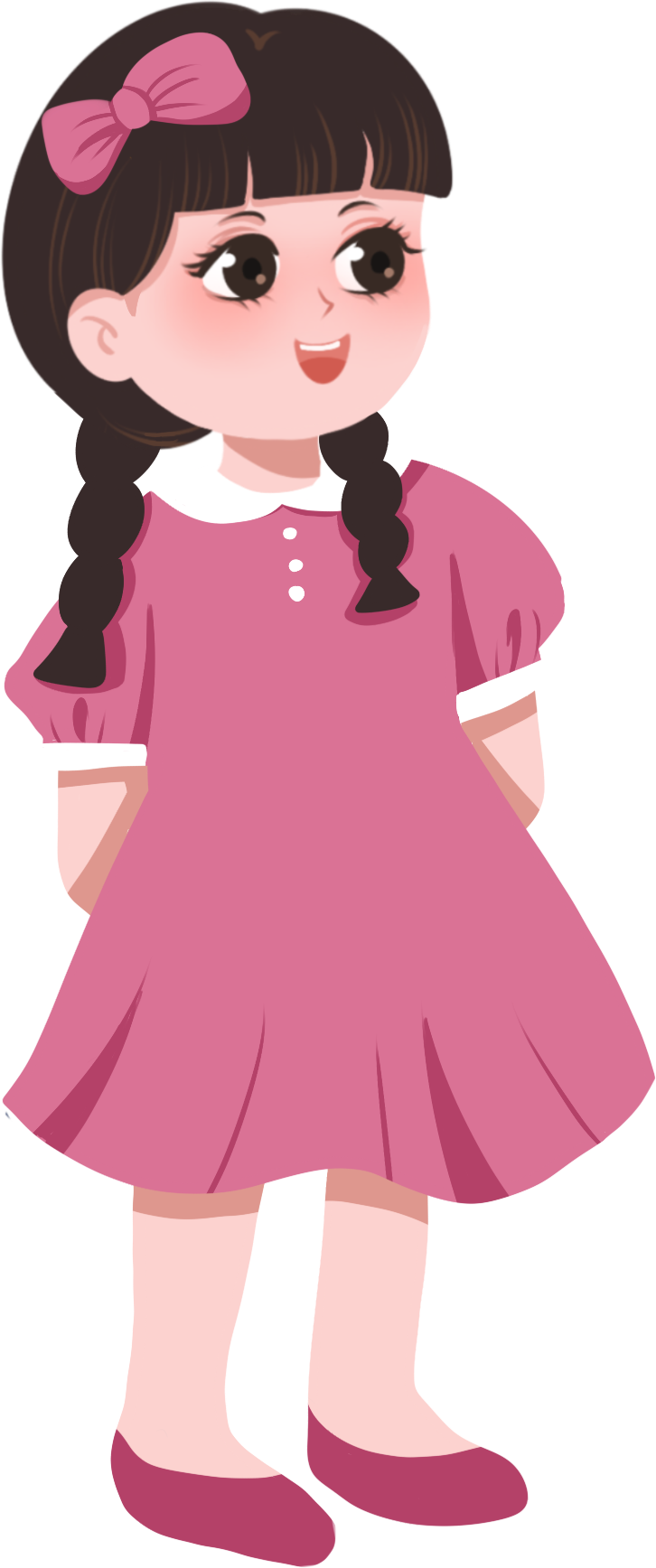 Girl in a pink skirt