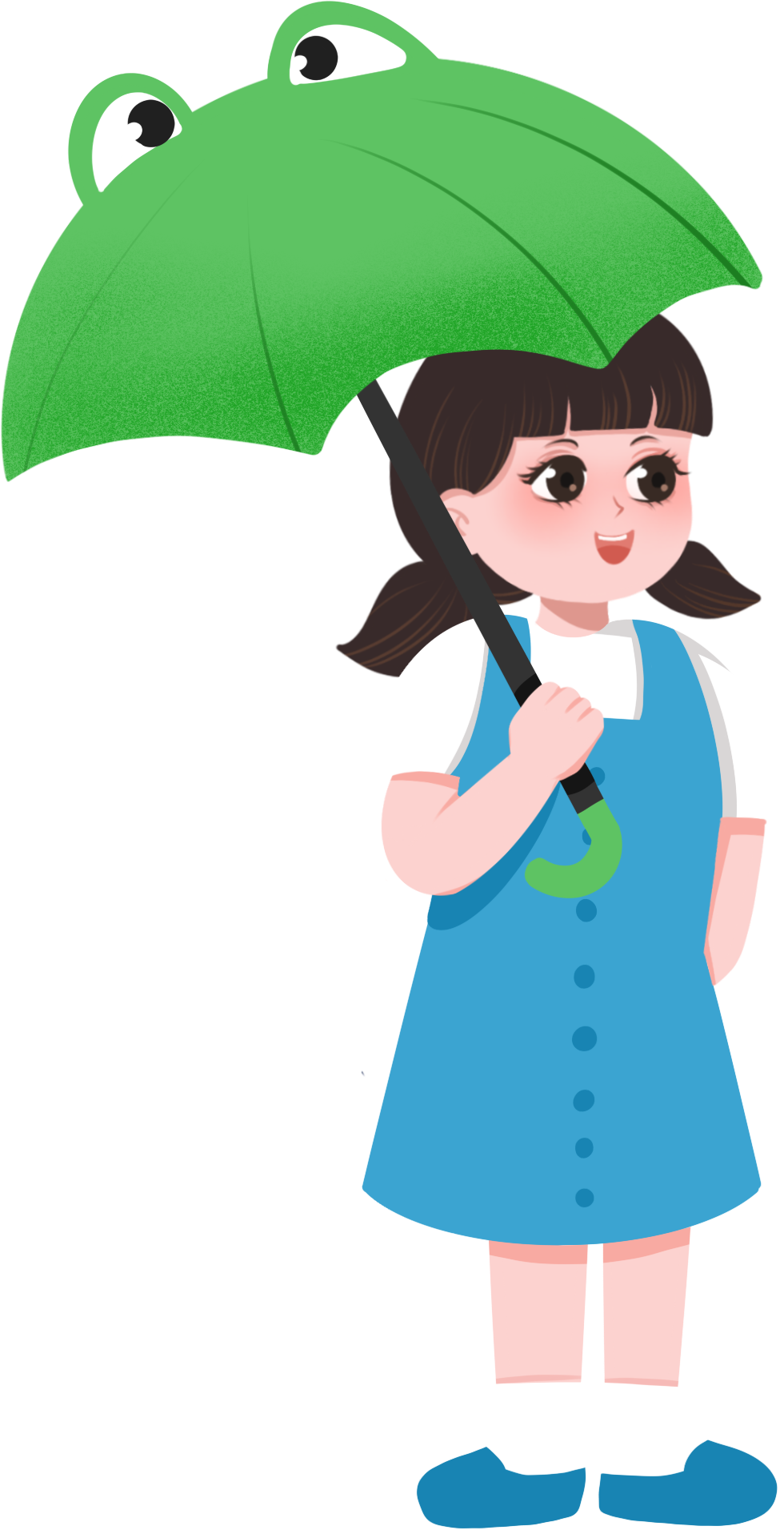 The girl with the frog umbrella