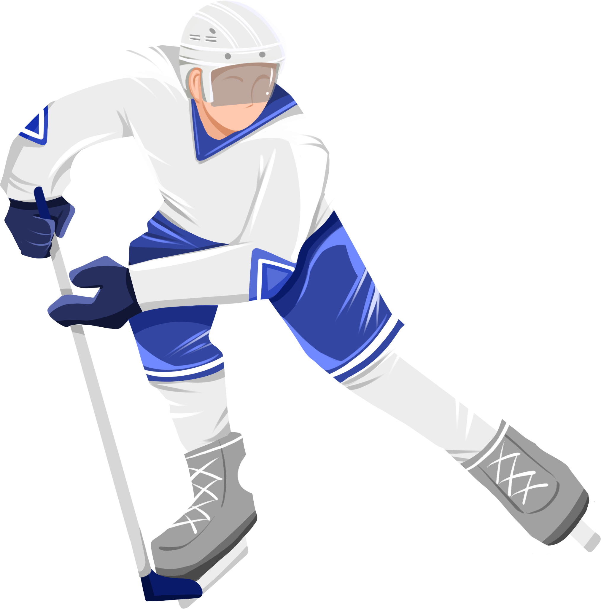 White-clad ice hockey player