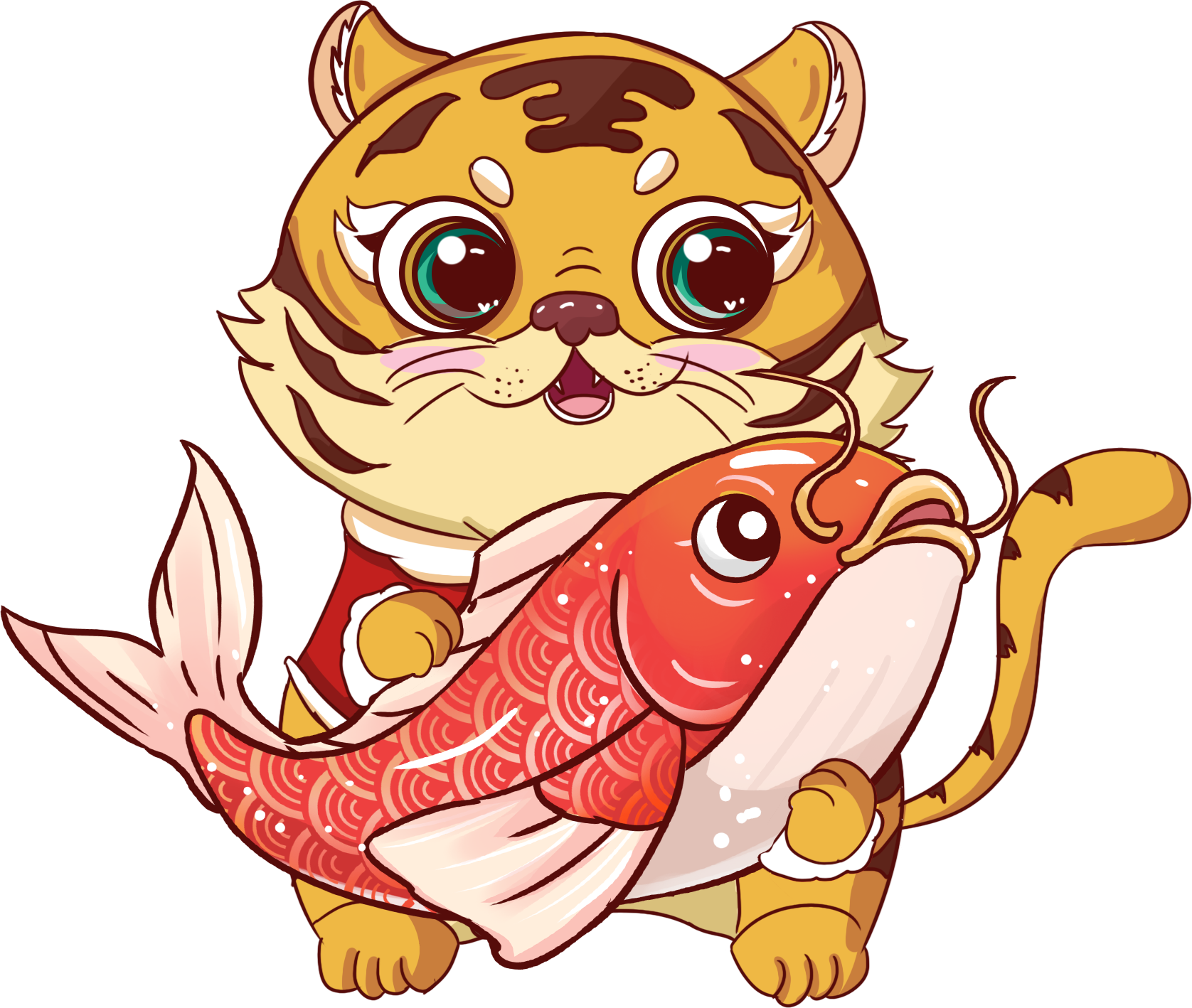 Holding a Koi Tiger