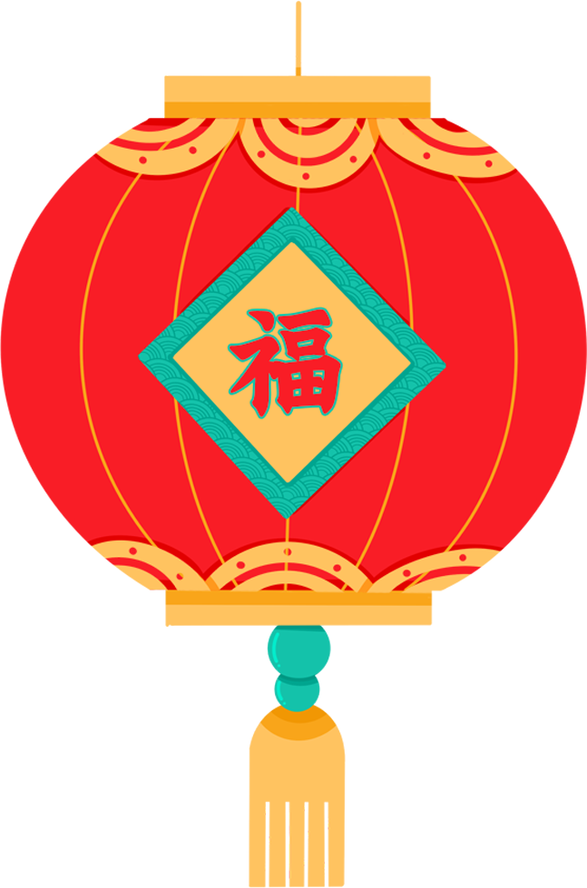 Spring Festival decorative lantern with the character 'Fu'