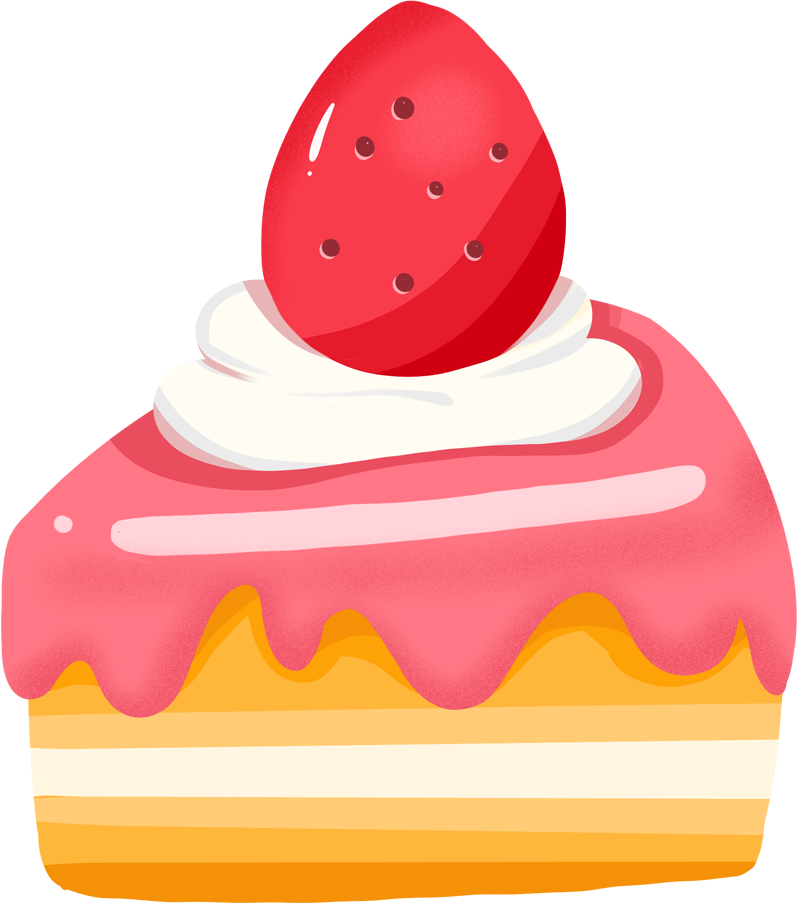Cartoon Food Strawberry Cake