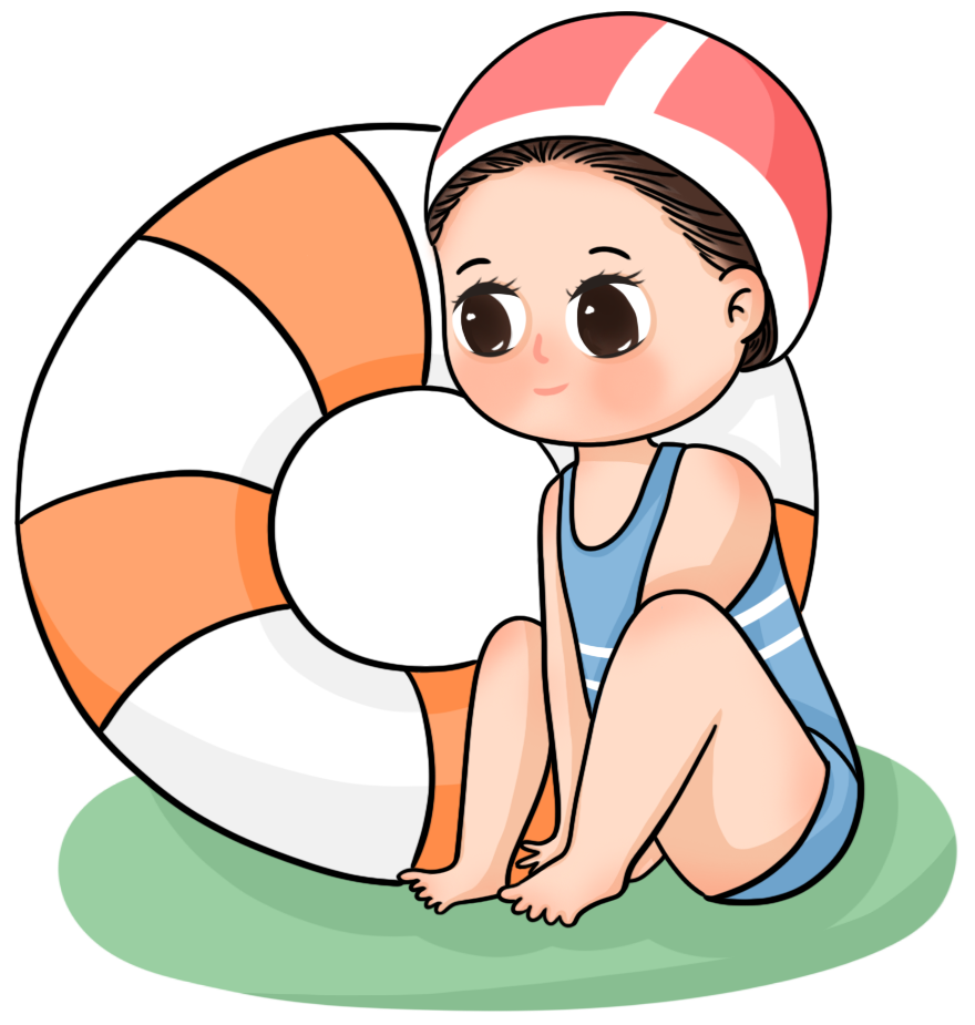 Swimming little girl