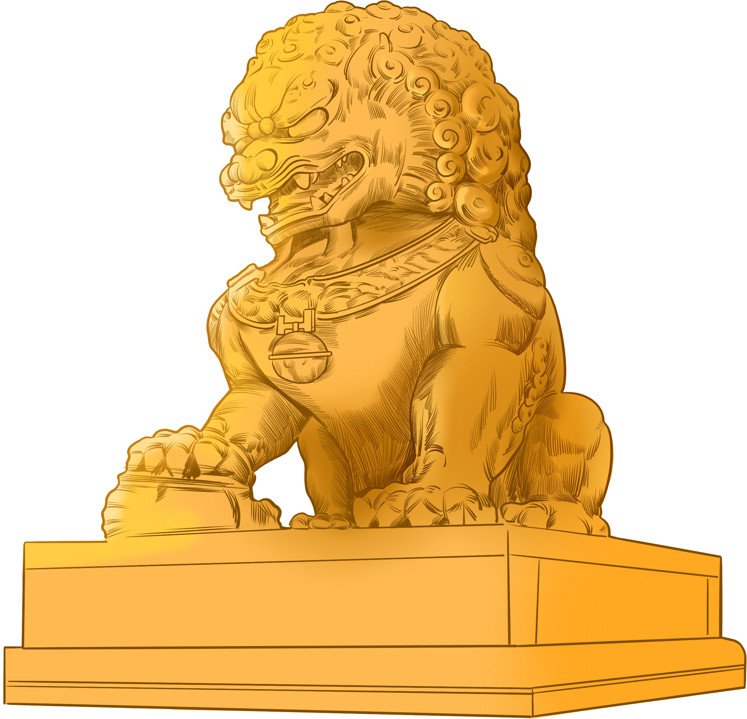 Golden Stone Lion