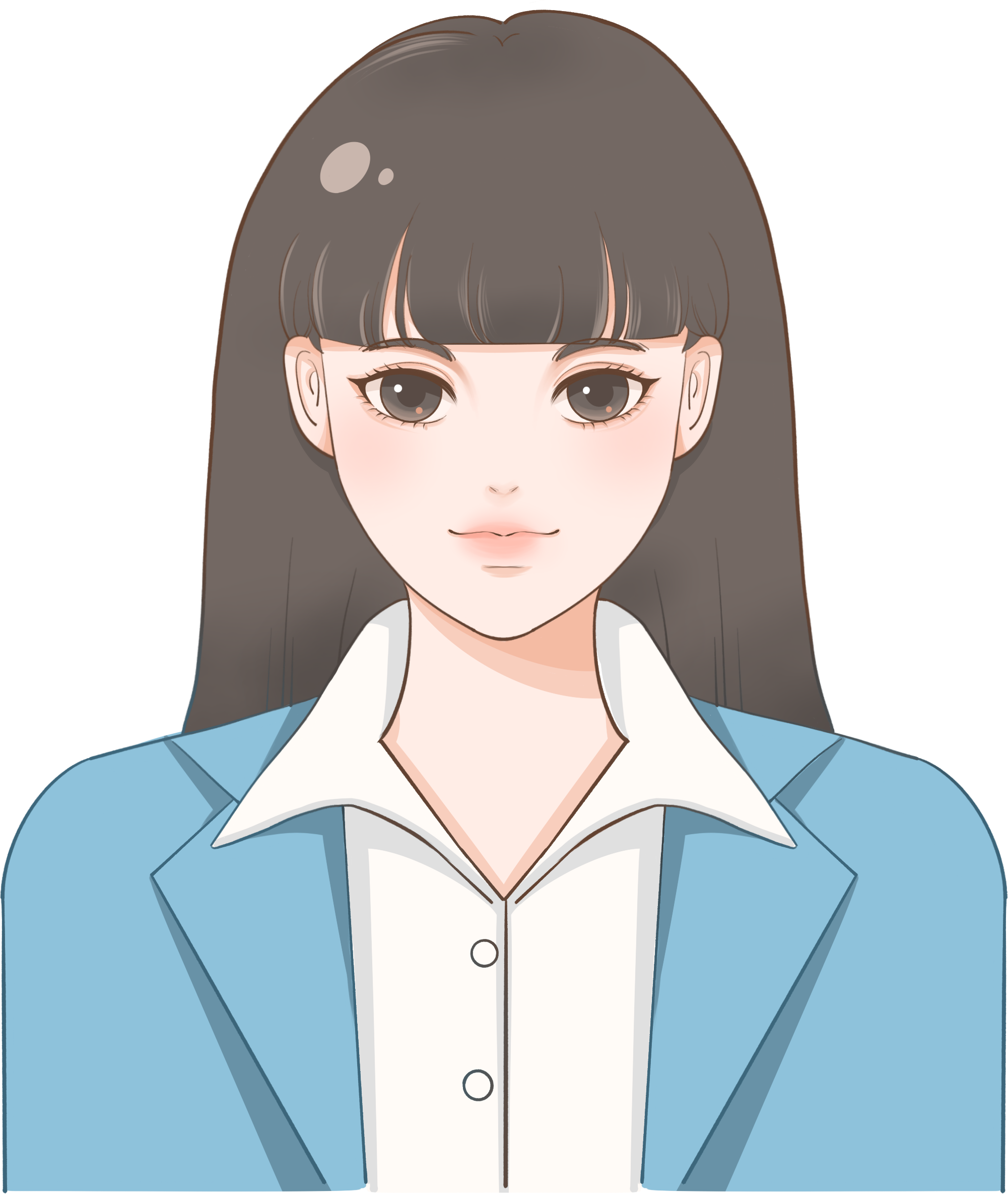 Suit girl ID photo