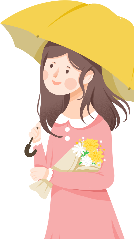 Flower Umbrella Girl Image
