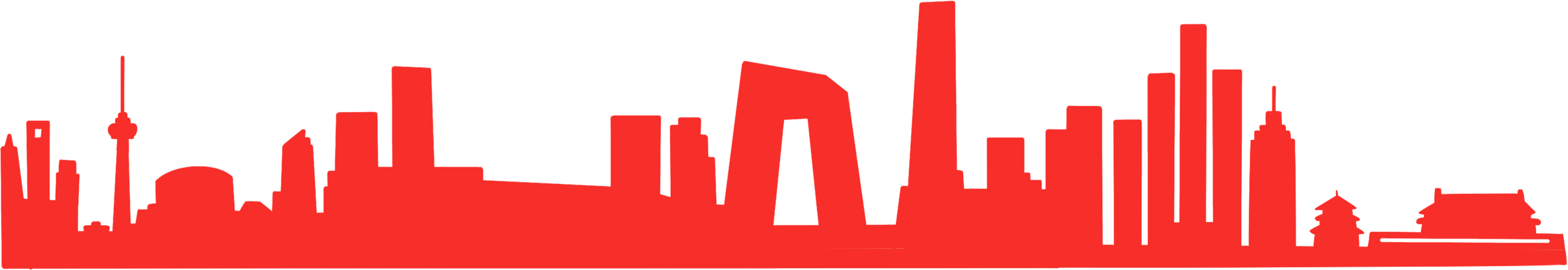 Red city silhouette image