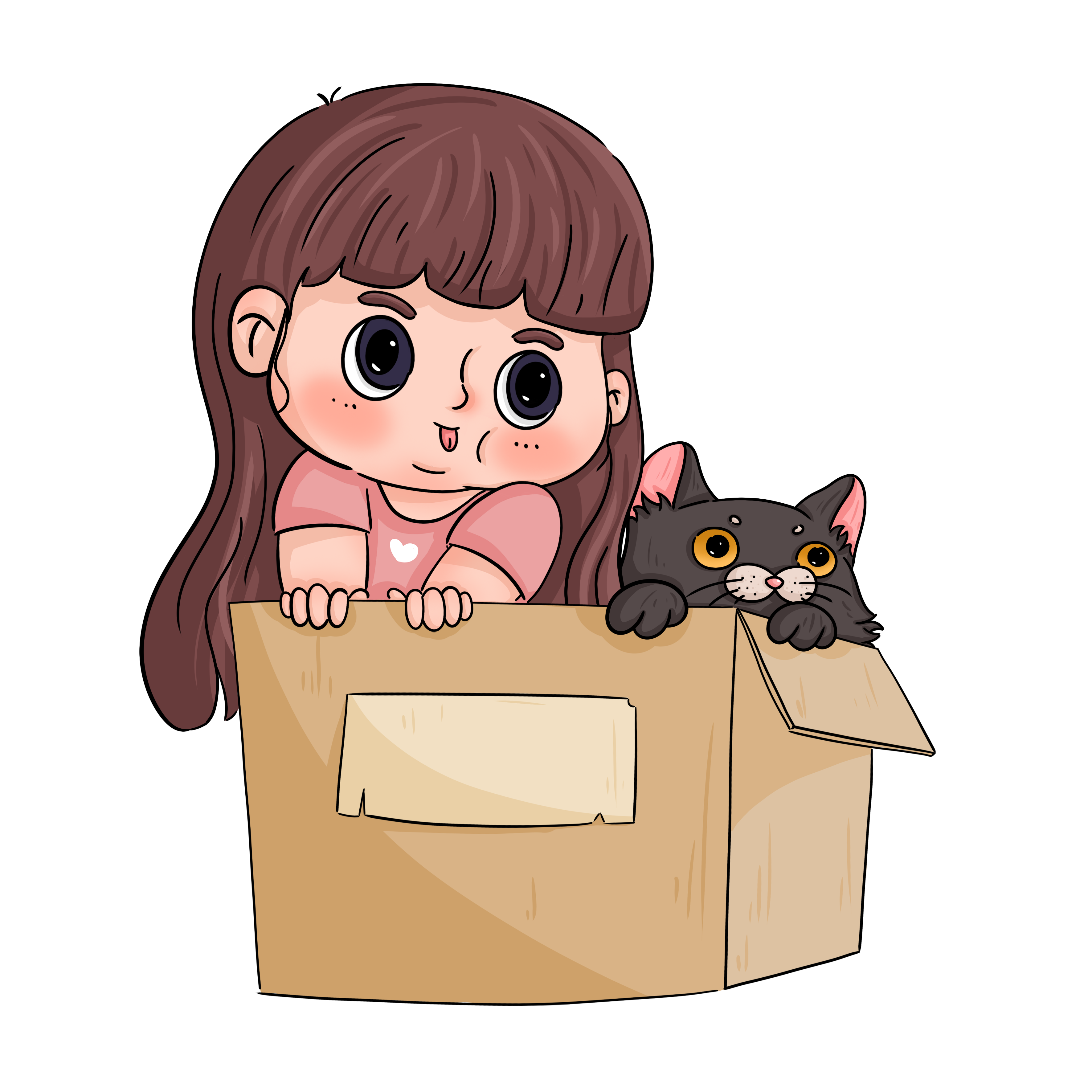 Girl Cat Pet Avatar Image