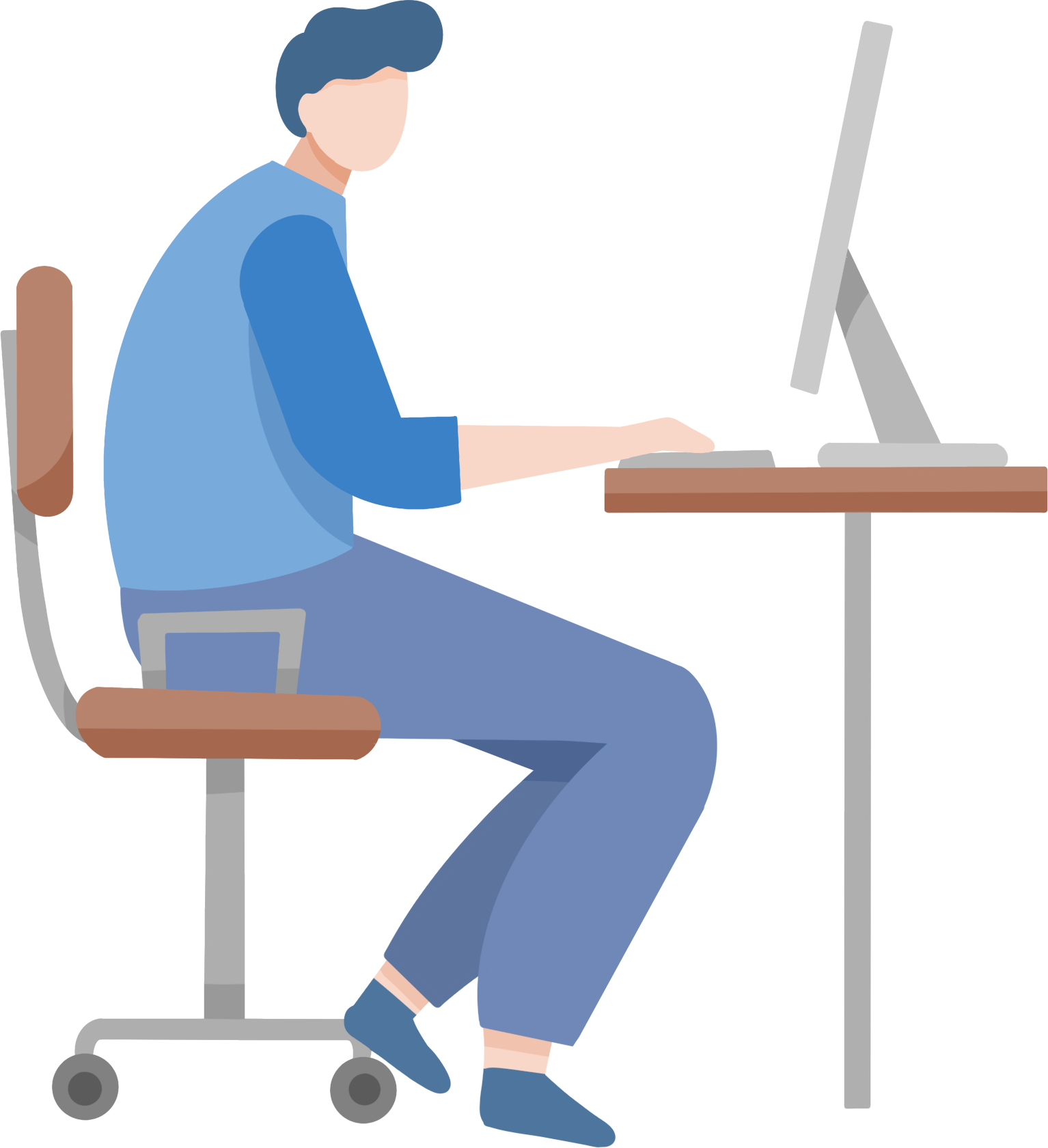 Single person working image
