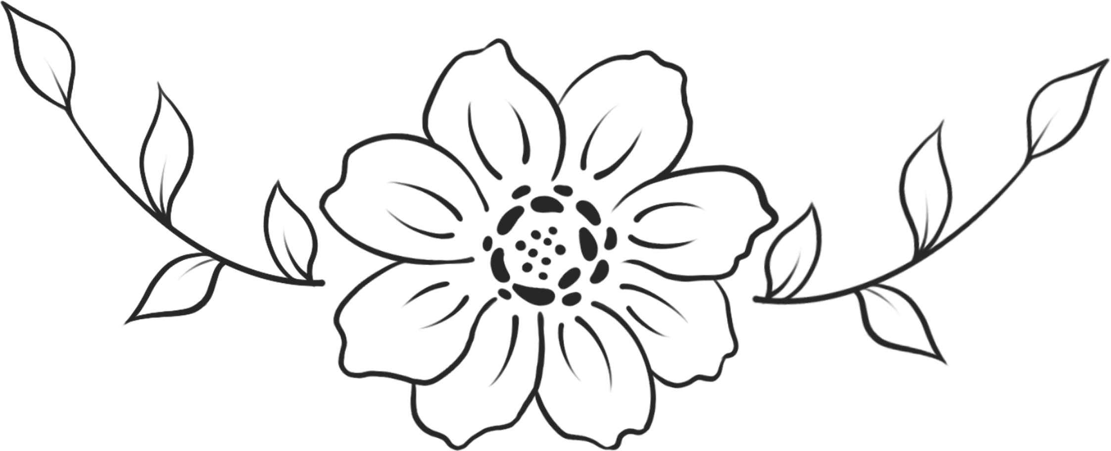 Flower and grass line art images