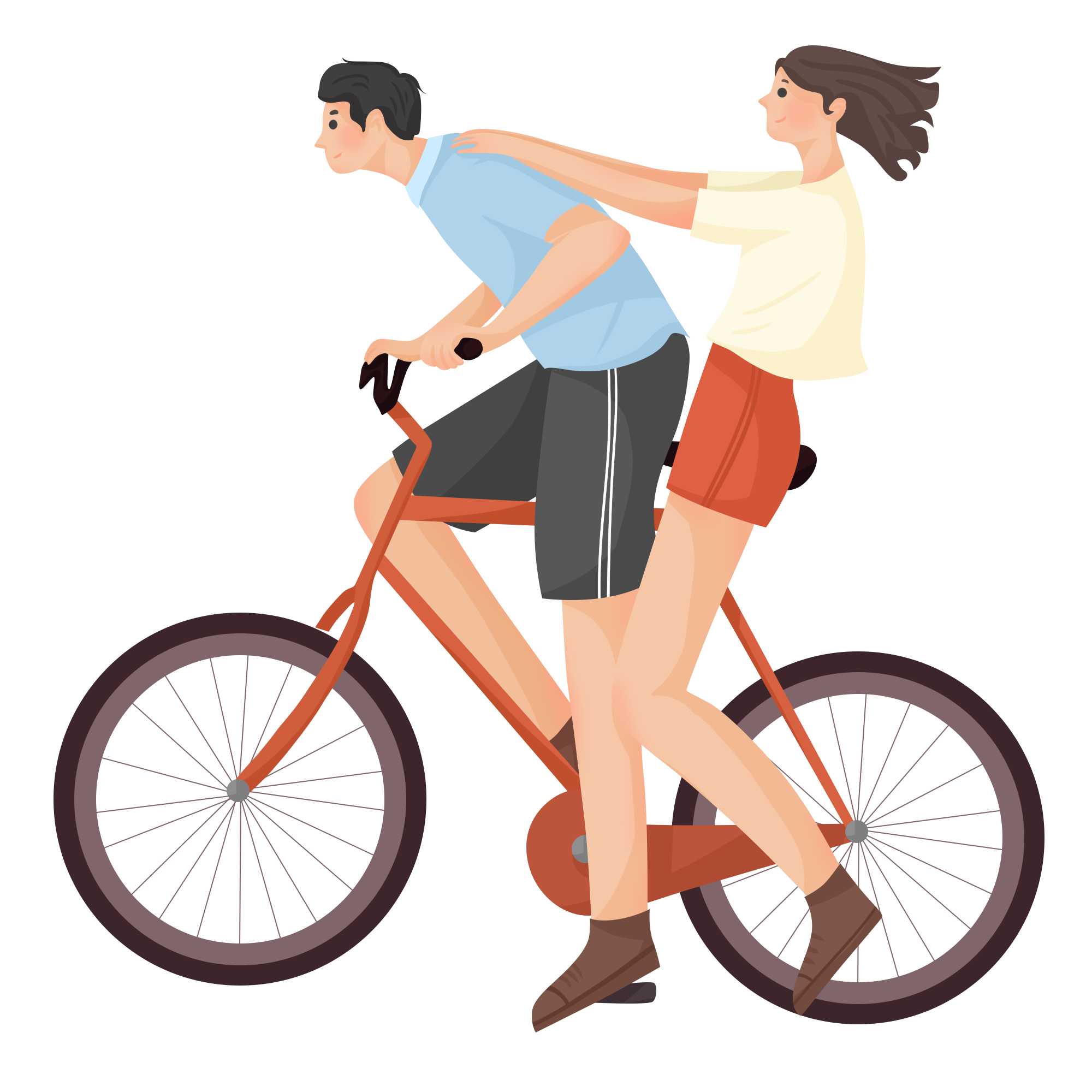 Couple Riding Bikes Image