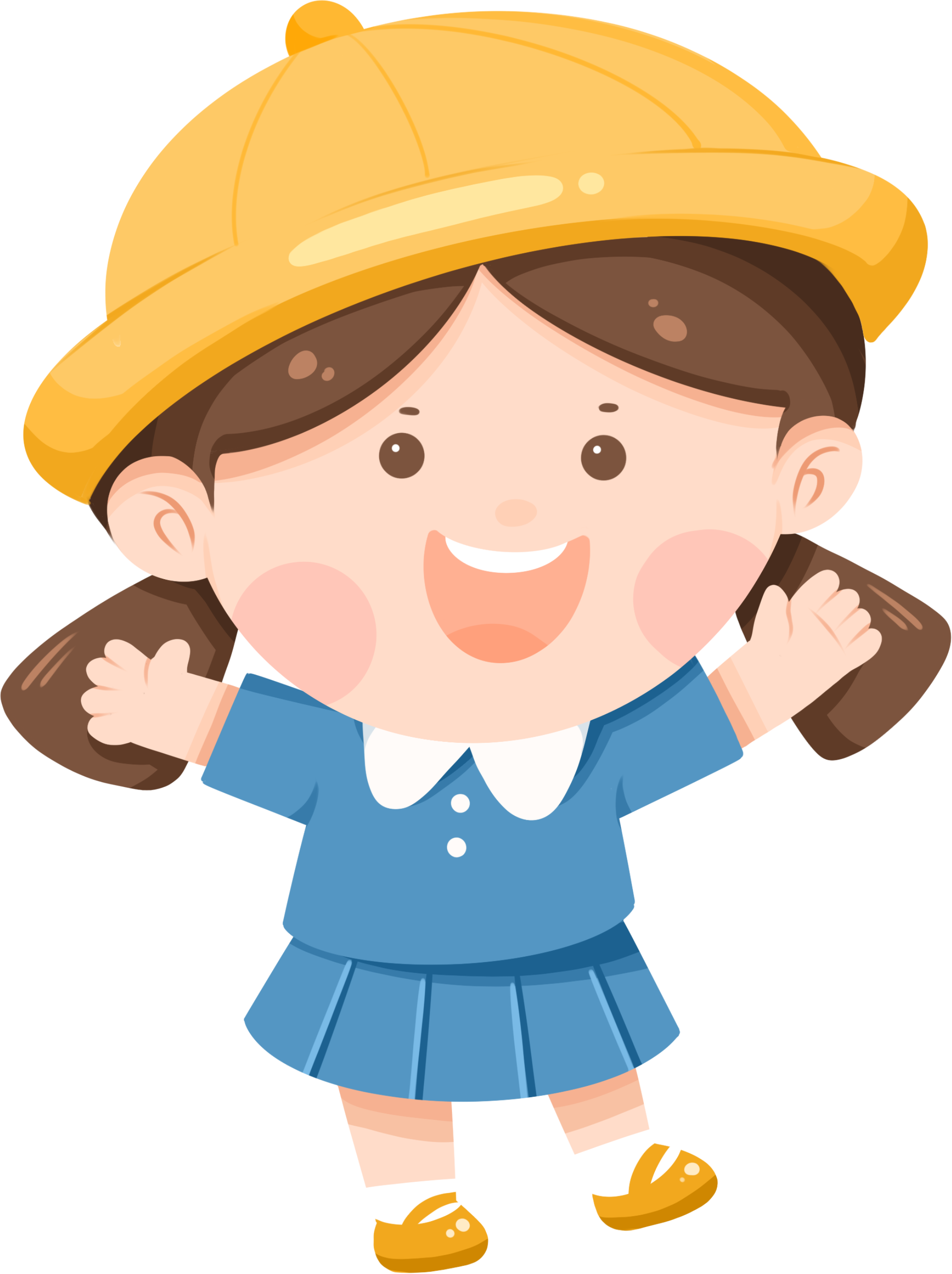 Little girl in a yellow hat image
