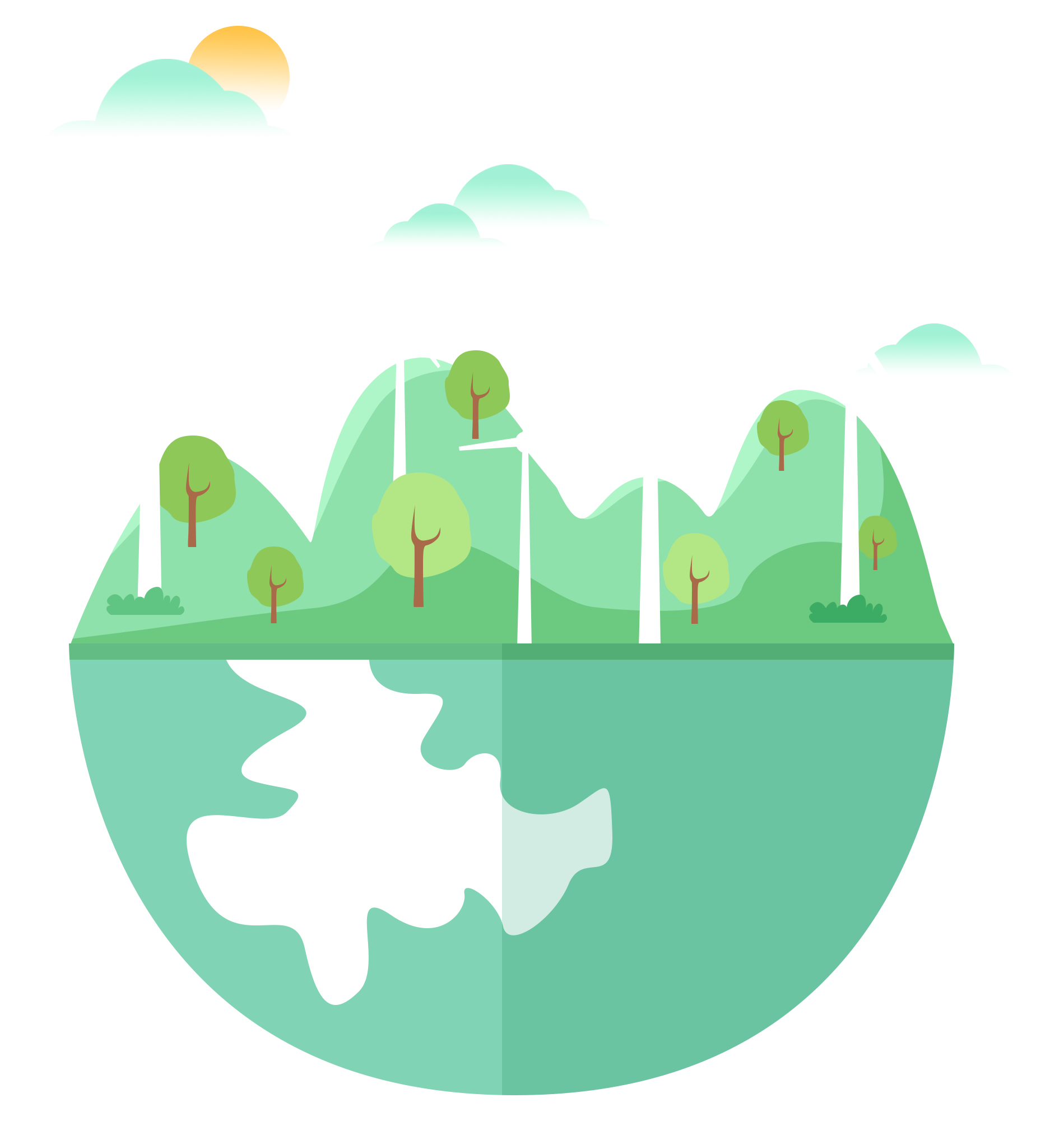 Low-carbon, environmentally friendly green earth environmental elements