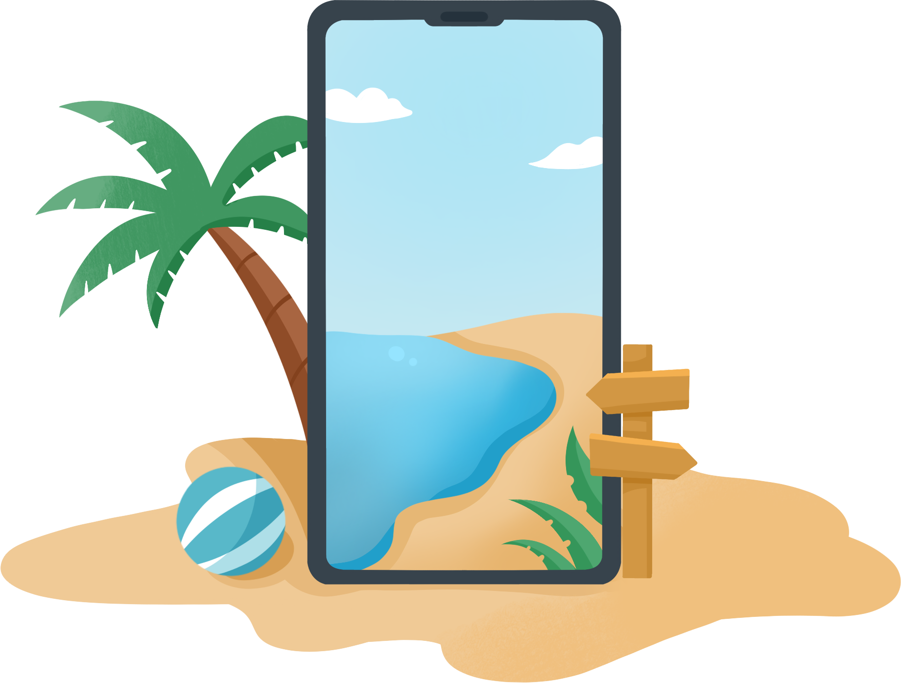 Seaside mobile phone pictures beach coconut trees volleyball