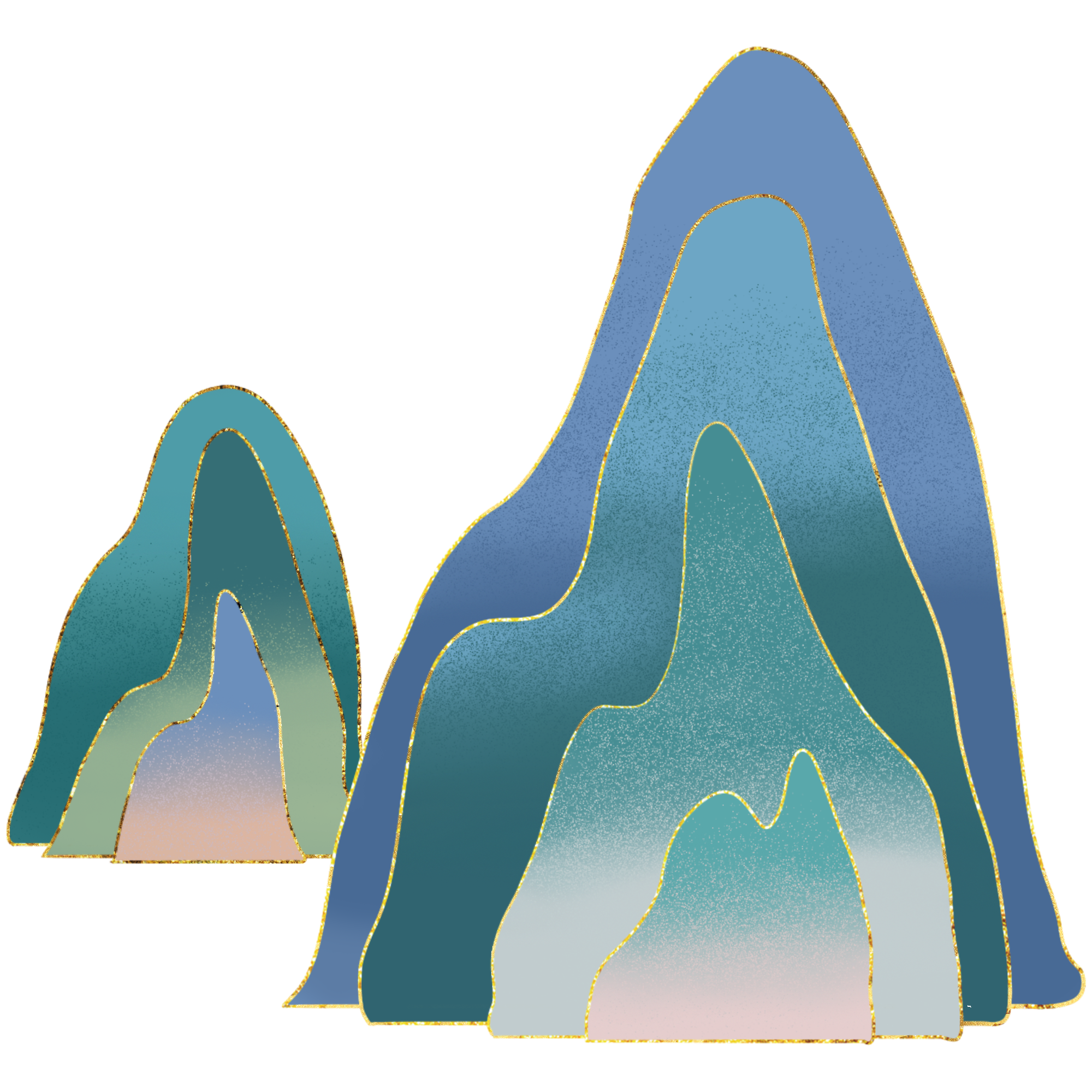 Guochao Qingshan Mountains and Rivers Image