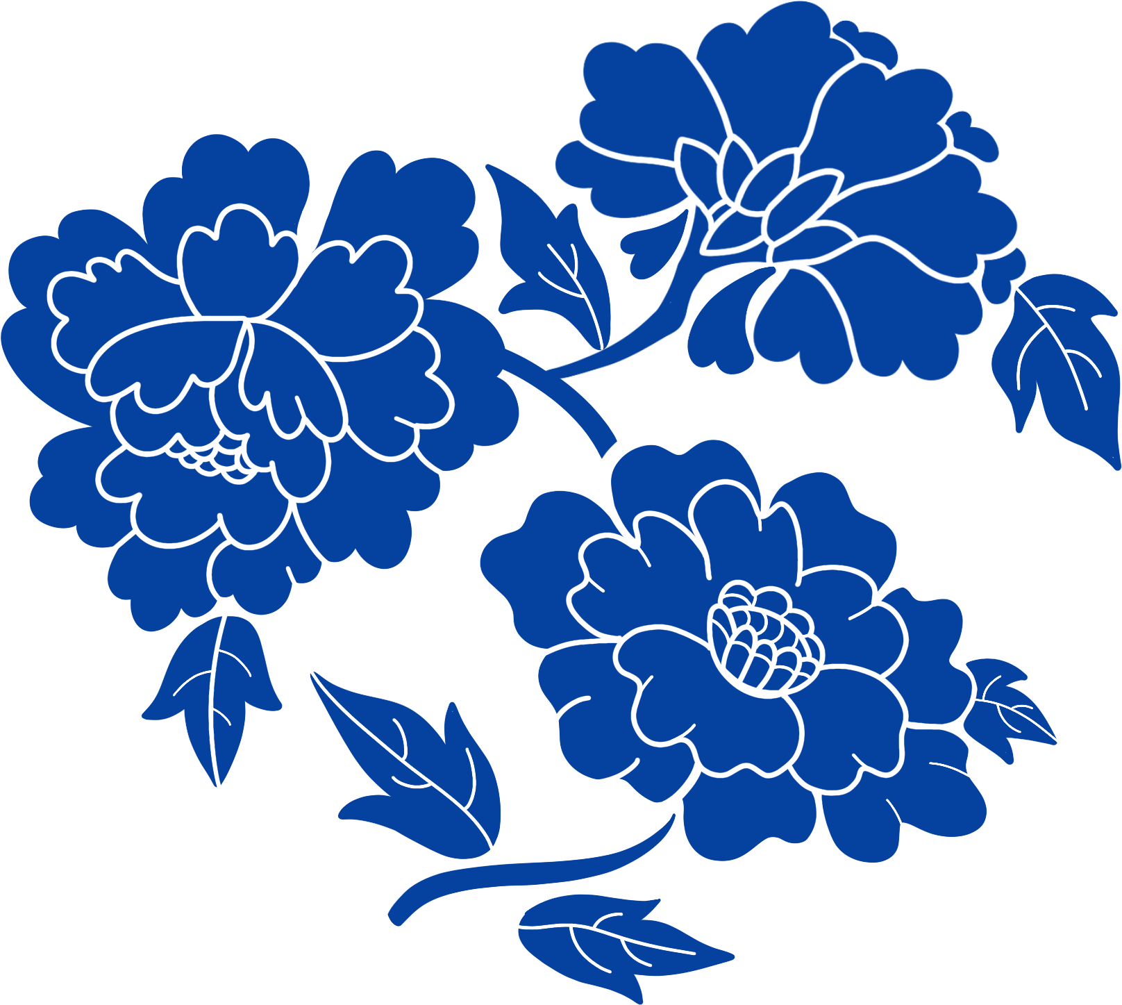 Elegant national style blue and white porcelain pattern image