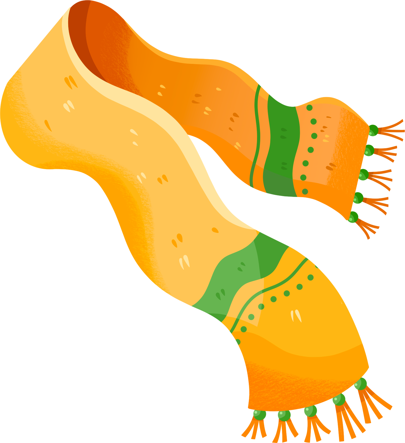 Winter Yellow Cartoon Scarf Image