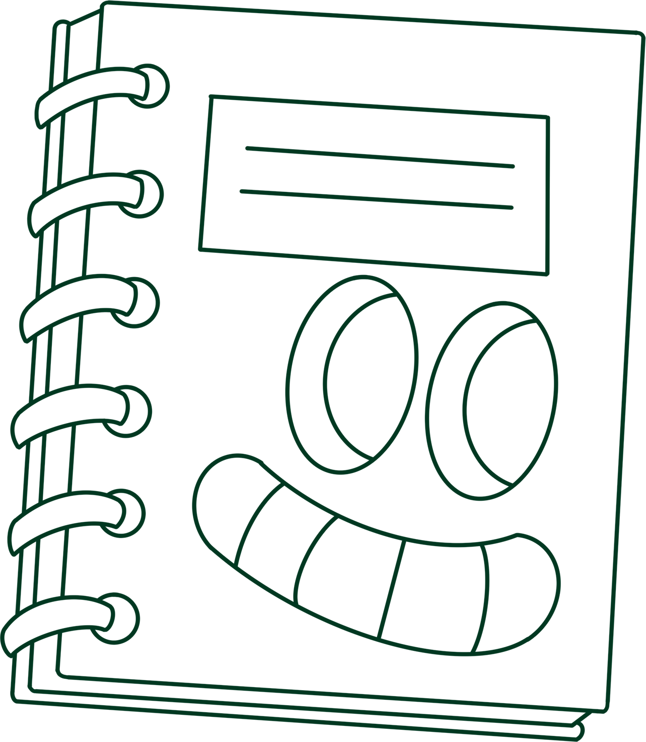Cartoon Coil Notebook Line Art