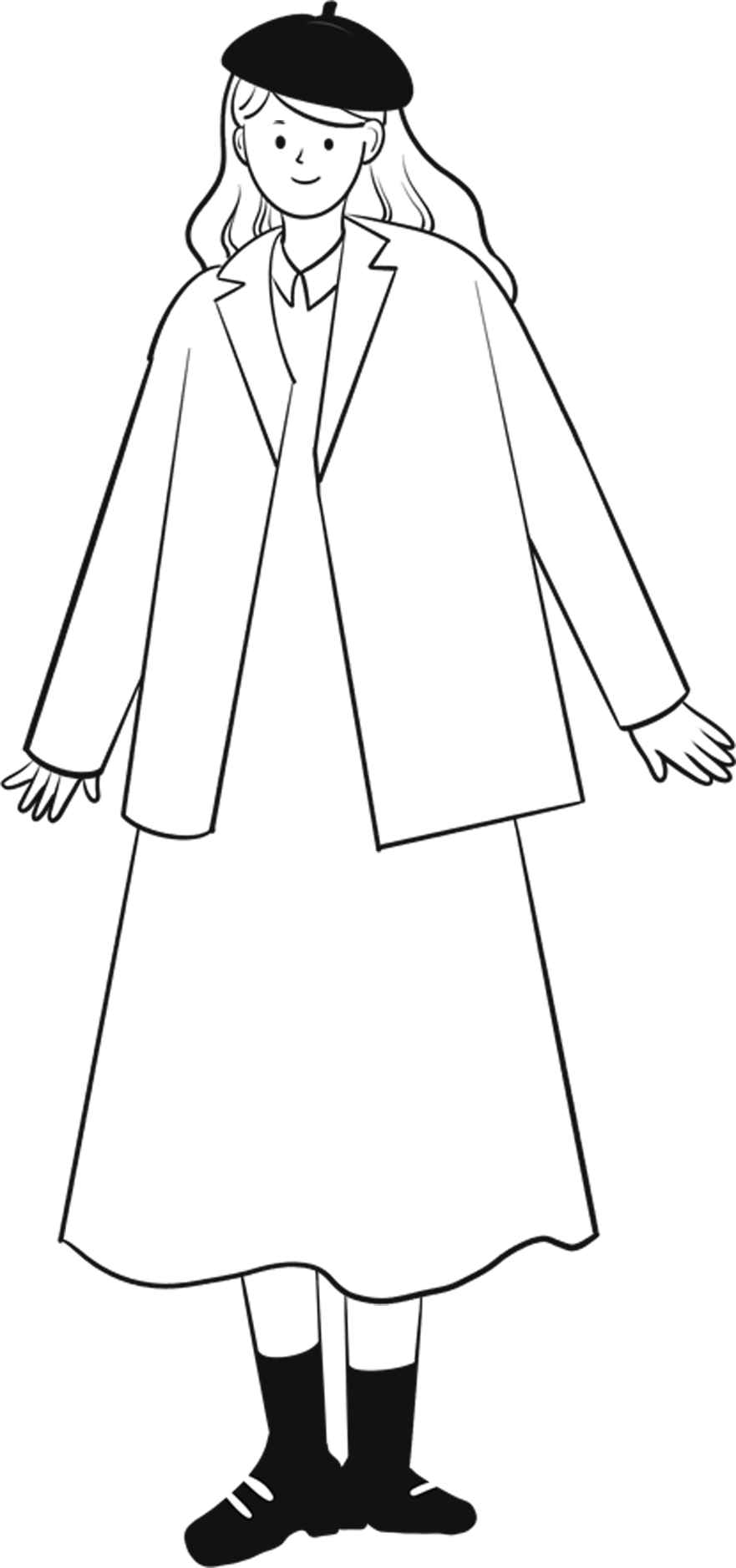 Outfit sketch of a girl