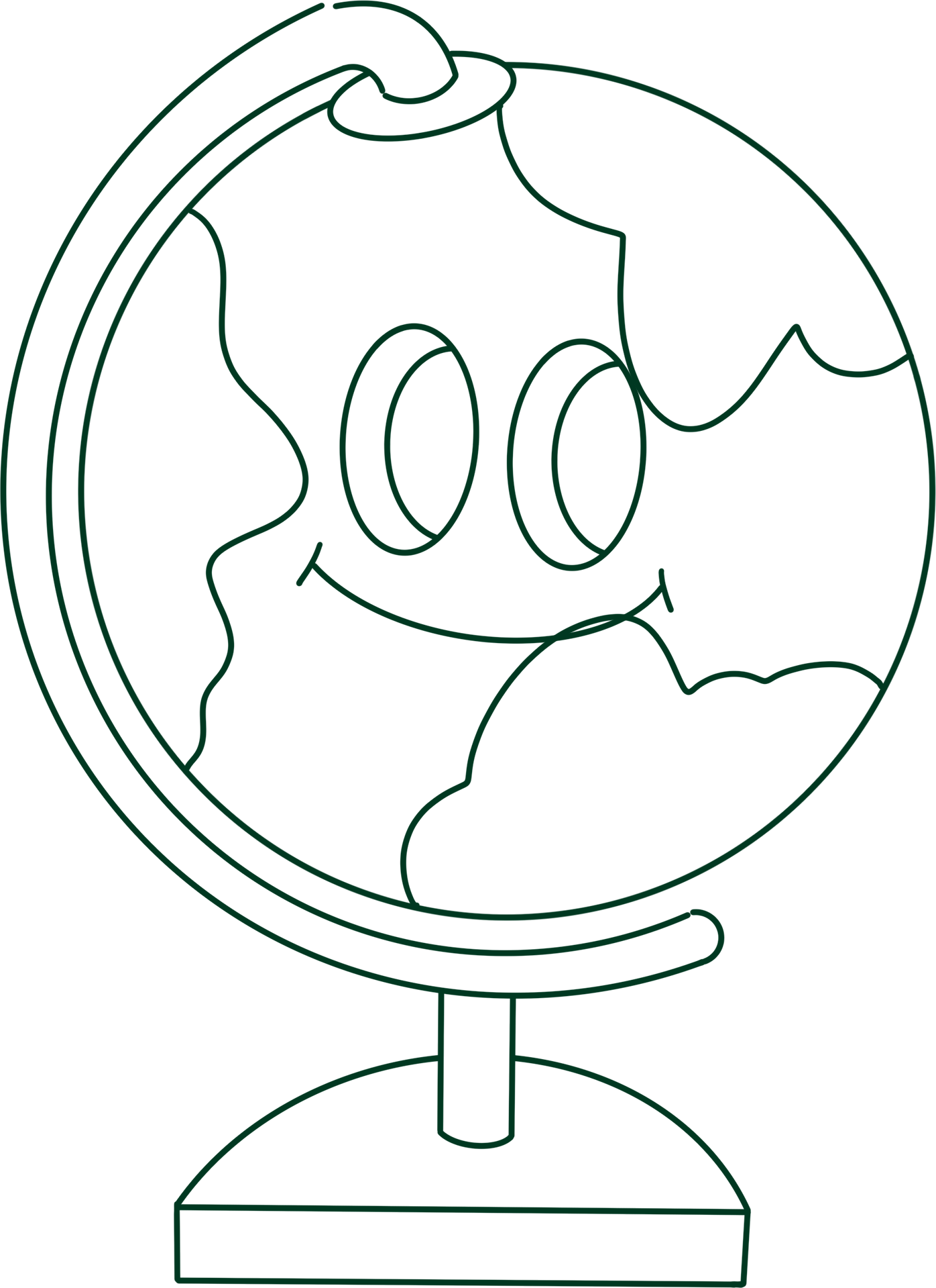Globe Learning Supplies Line Drawing