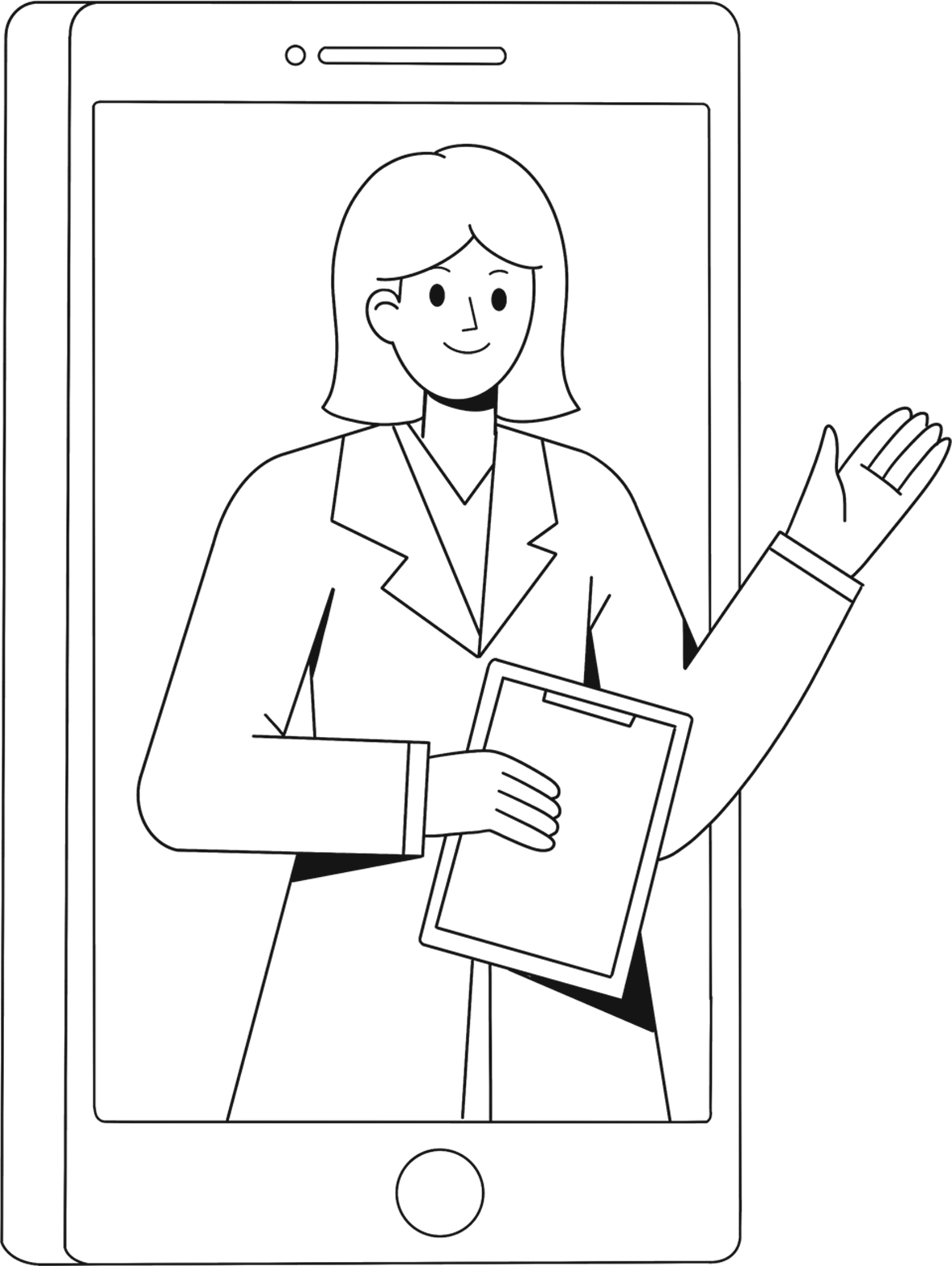 Online simple line drawing doctor images