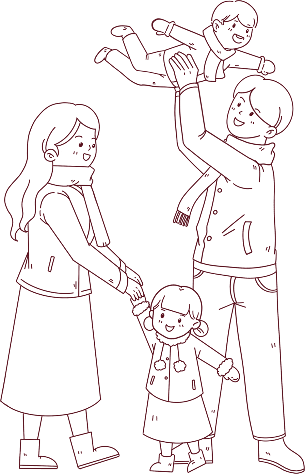 A family line drawing